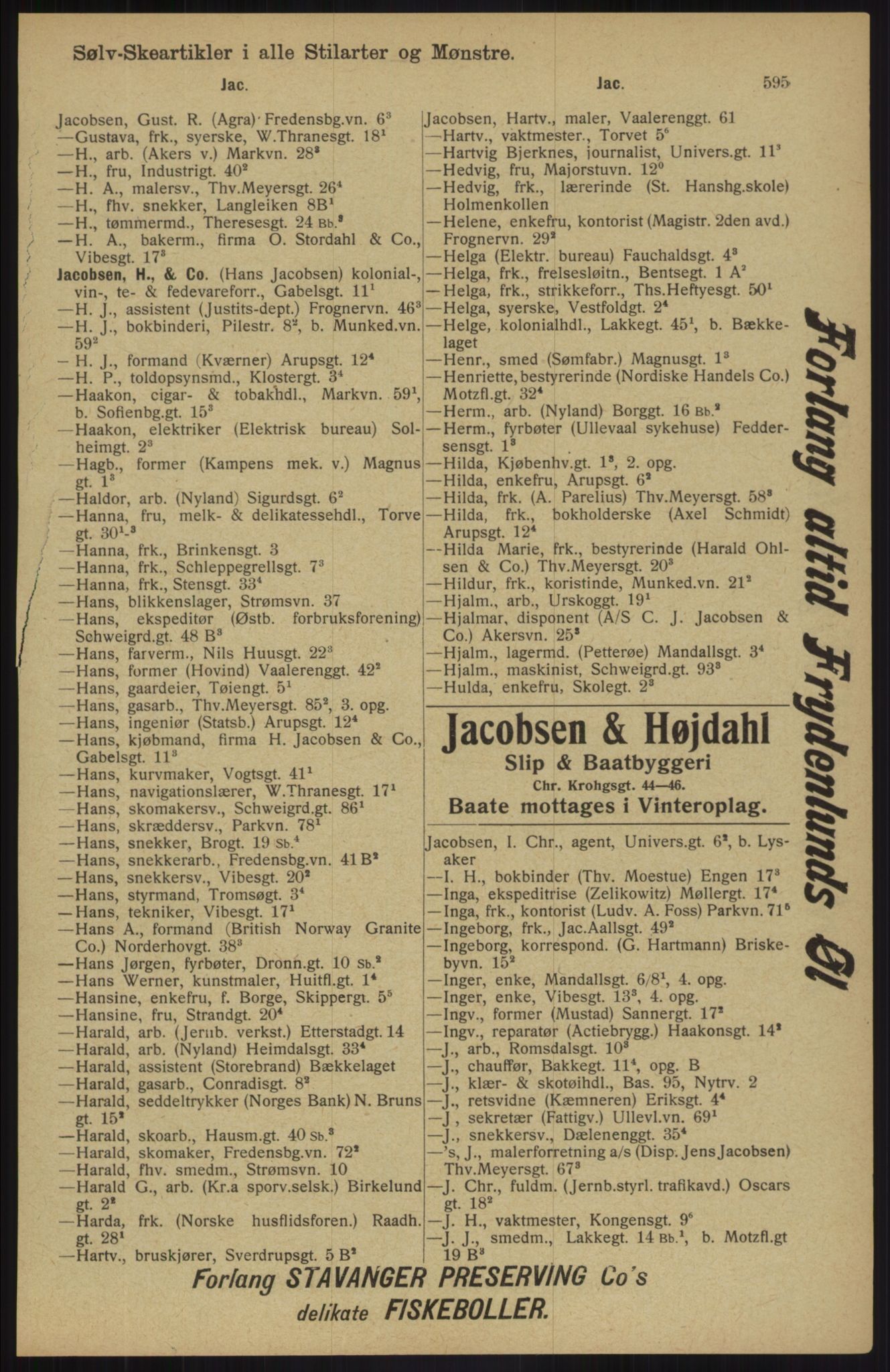 Kristiania/Oslo adressebok, PUBL/-, 1913, s. 607