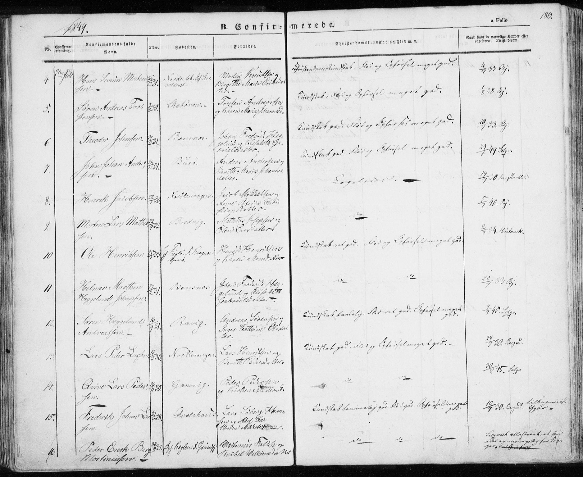 Karlsøy sokneprestembete, AV/SATØ-S-1299/H/Ha/Haa/L0003kirke: Ministerialbok nr. 3, 1843-1860, s. 180