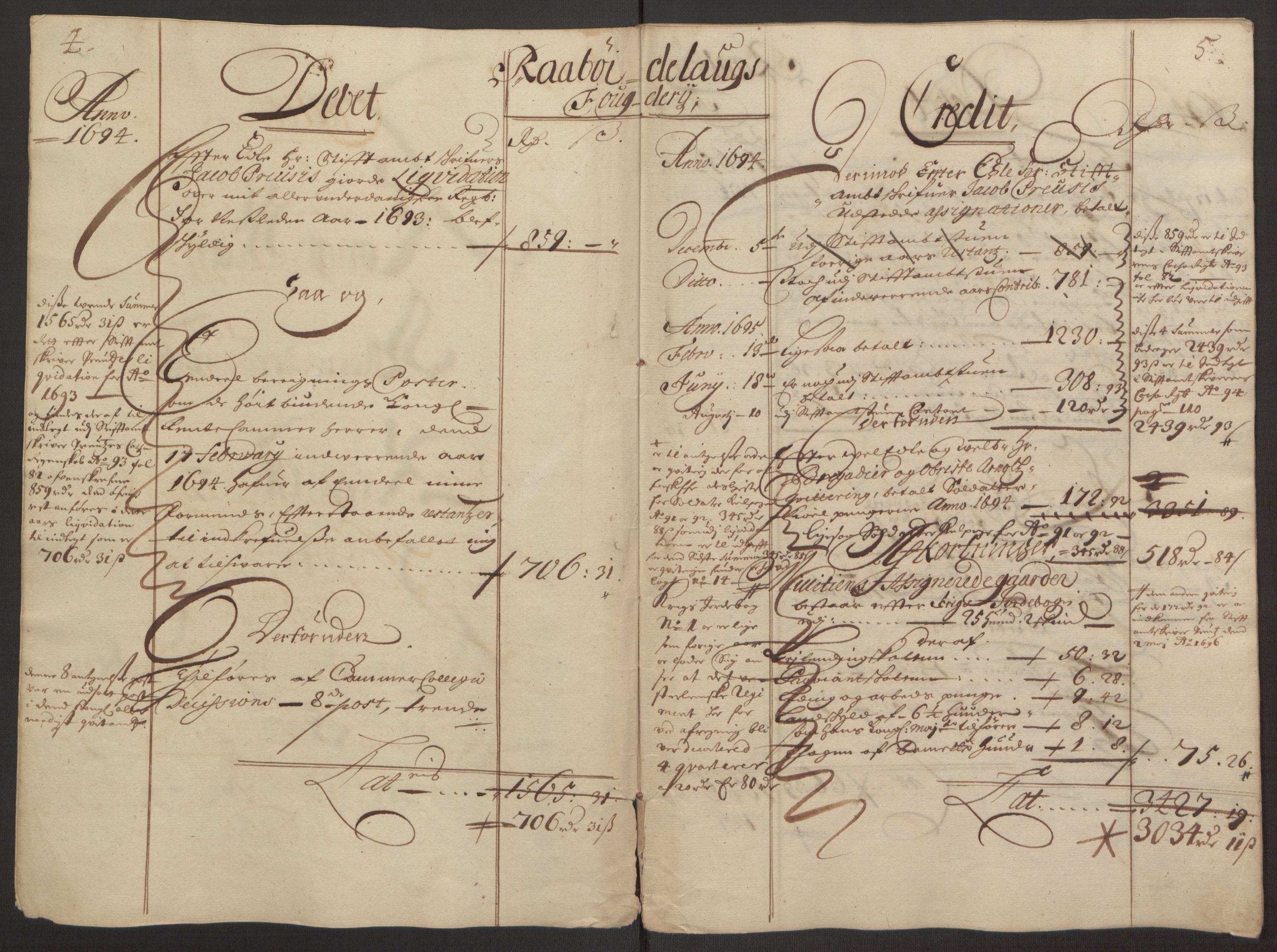 Rentekammeret inntil 1814, Reviderte regnskaper, Fogderegnskap, AV/RA-EA-4092/R40/L2444: Fogderegnskap Råbyggelag, 1693-1696, s. 85