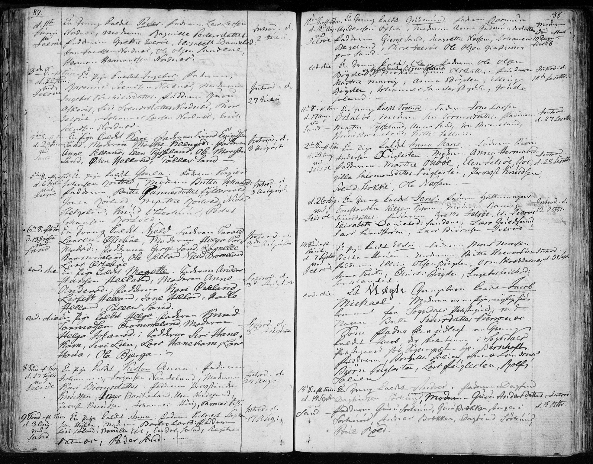 Jelsa sokneprestkontor, AV/SAST-A-101842/01/IV: Ministerialbok nr. A 4, 1796-1816, s. 87-88
