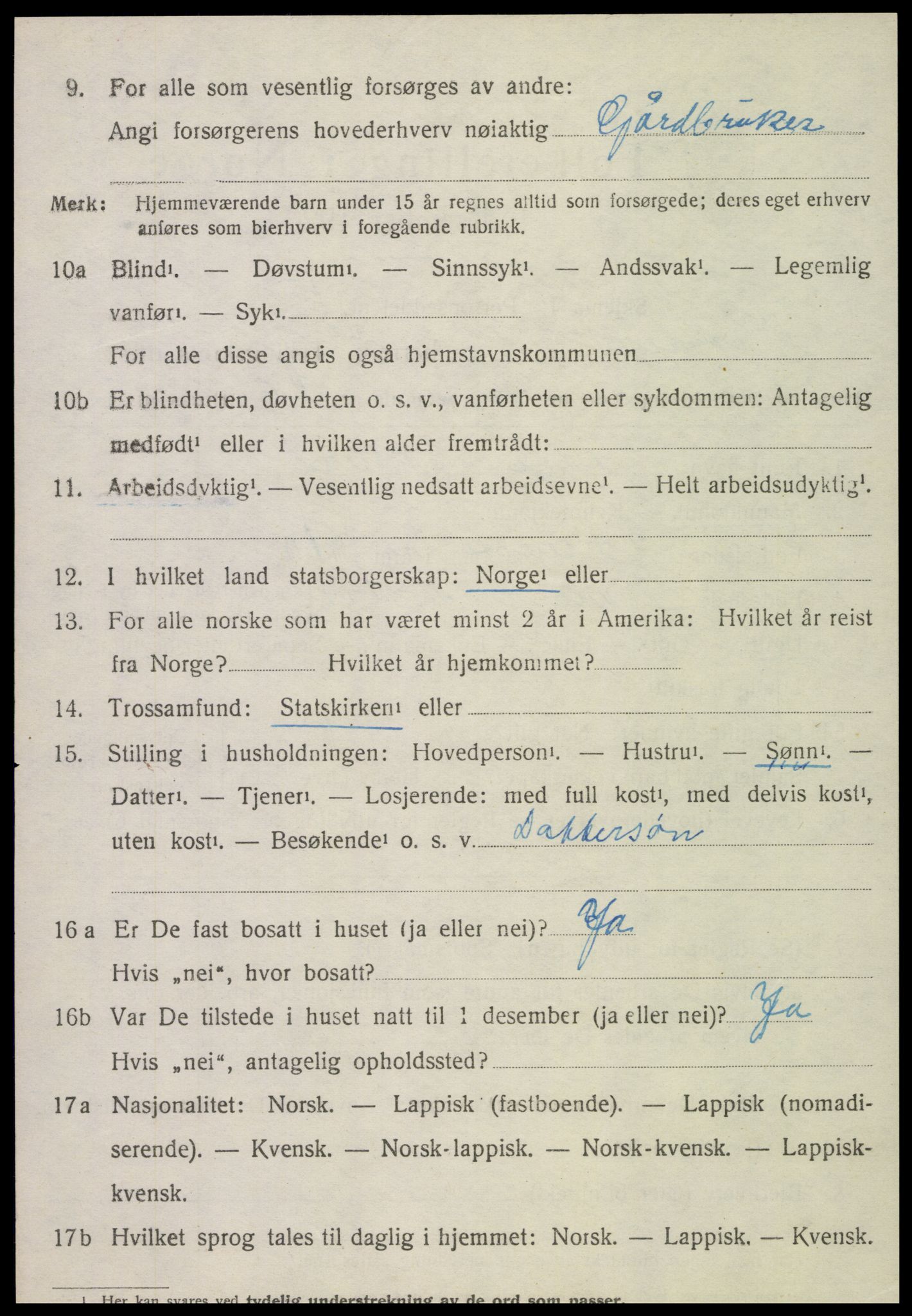 SAT, Folketelling 1920 for 1735 Kvam herred, 1920, s. 2322