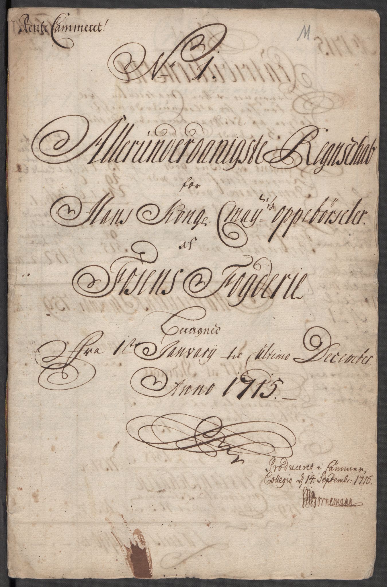 Rentekammeret inntil 1814, Reviderte regnskaper, Fogderegnskap, RA/EA-4092/R57/L3863: Fogderegnskap Fosen, 1715, s. 4