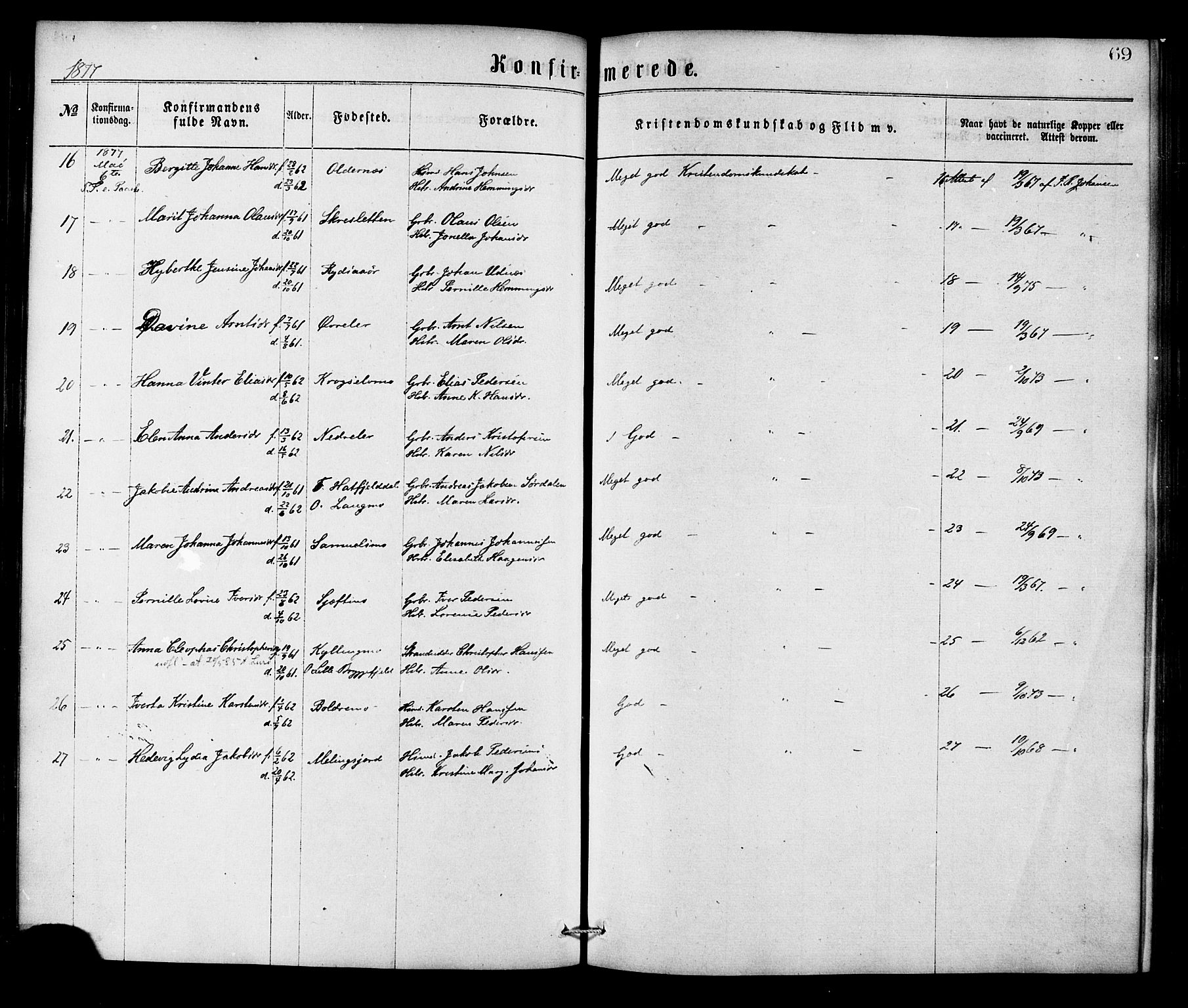 Ministerialprotokoller, klokkerbøker og fødselsregistre - Nordland, AV/SAT-A-1459/826/L0378: Ministerialbok nr. 826A01, 1865-1878, s. 69