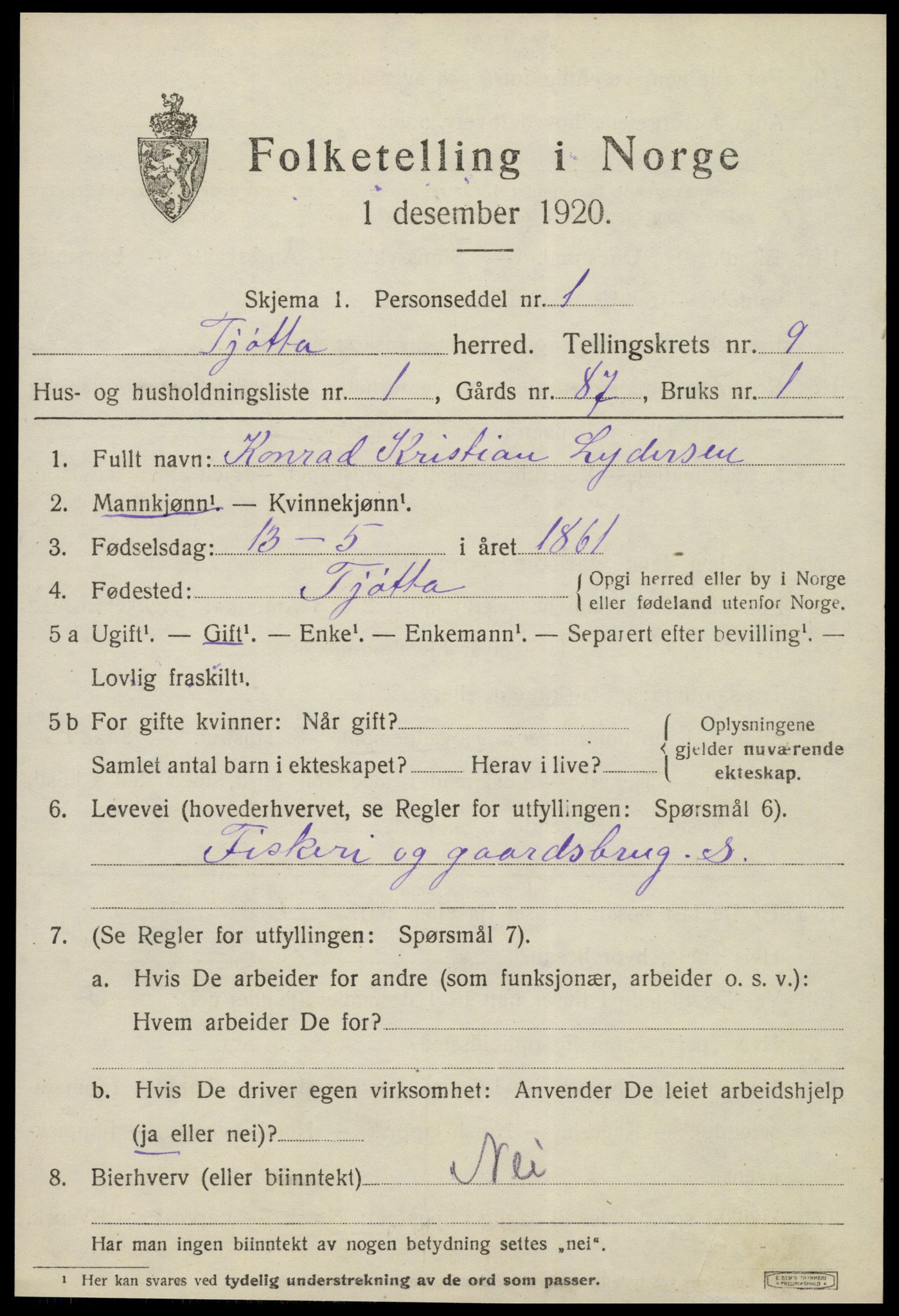 SAT, Folketelling 1920 for 1817 Tjøtta herred, 1920, s. 3913