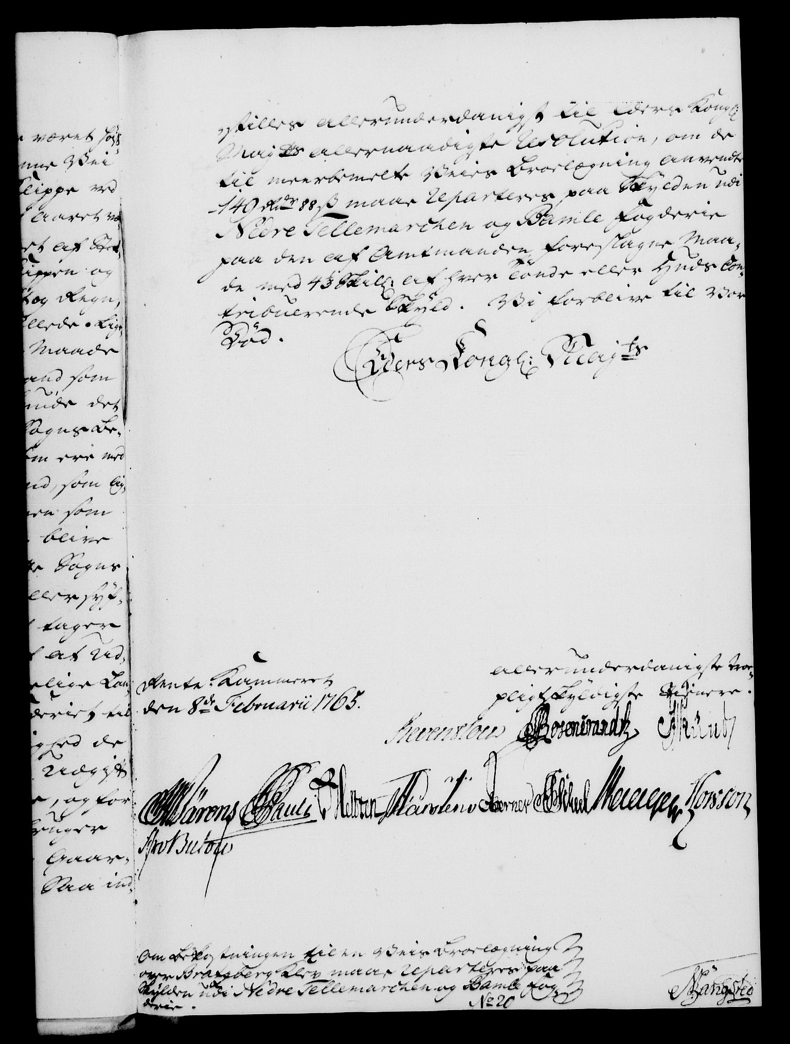 Rentekammeret, Kammerkanselliet, RA/EA-3111/G/Gf/Gfa/L0047: Norsk relasjons- og resolusjonsprotokoll (merket RK 52.47), 1765, s. 95