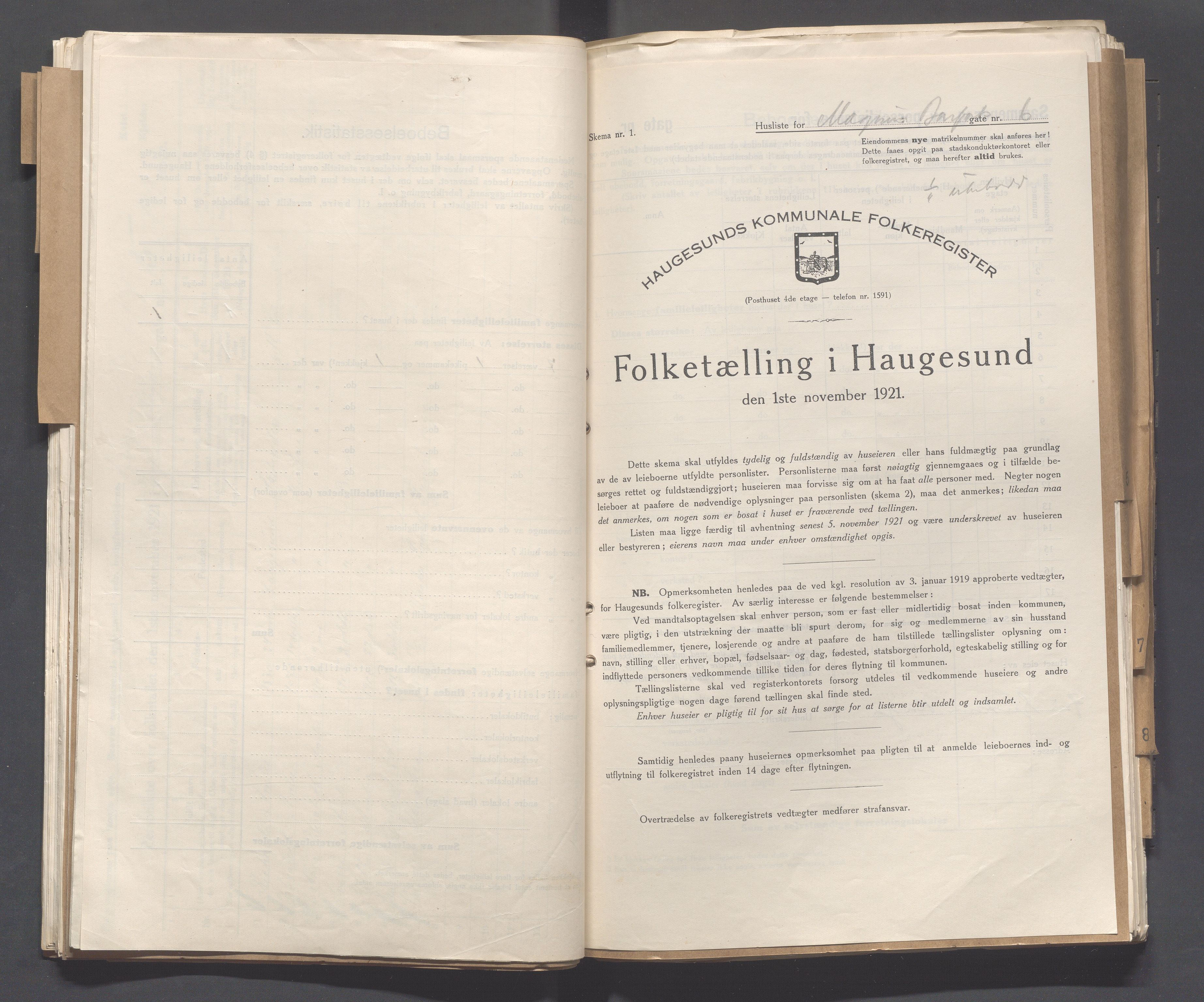 IKAR, Kommunal folketelling 1.11.1921 for Haugesund, 1921, s. 3058