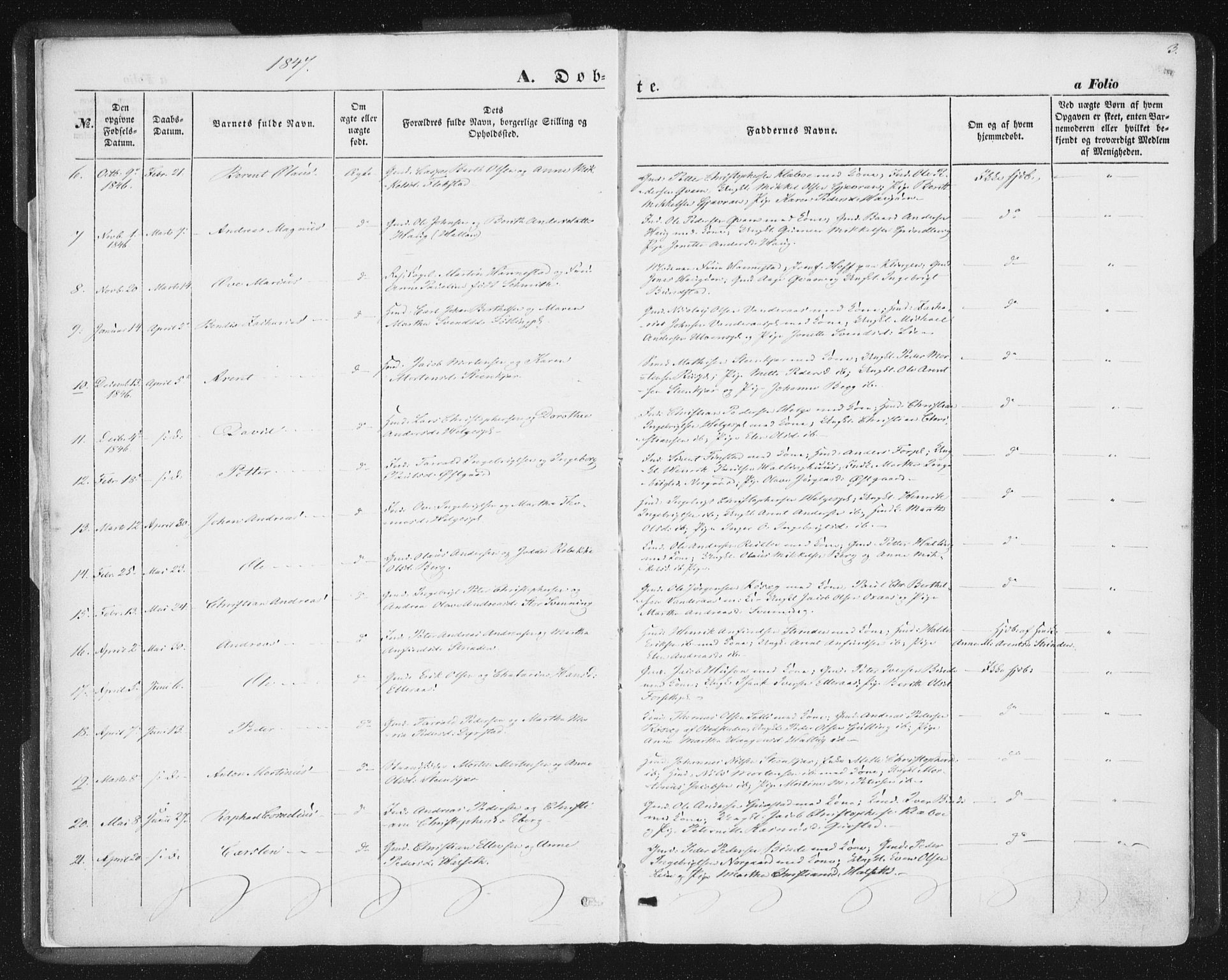 Ministerialprotokoller, klokkerbøker og fødselsregistre - Nord-Trøndelag, SAT/A-1458/746/L0446: Ministerialbok nr. 746A05, 1846-1859, s. 3