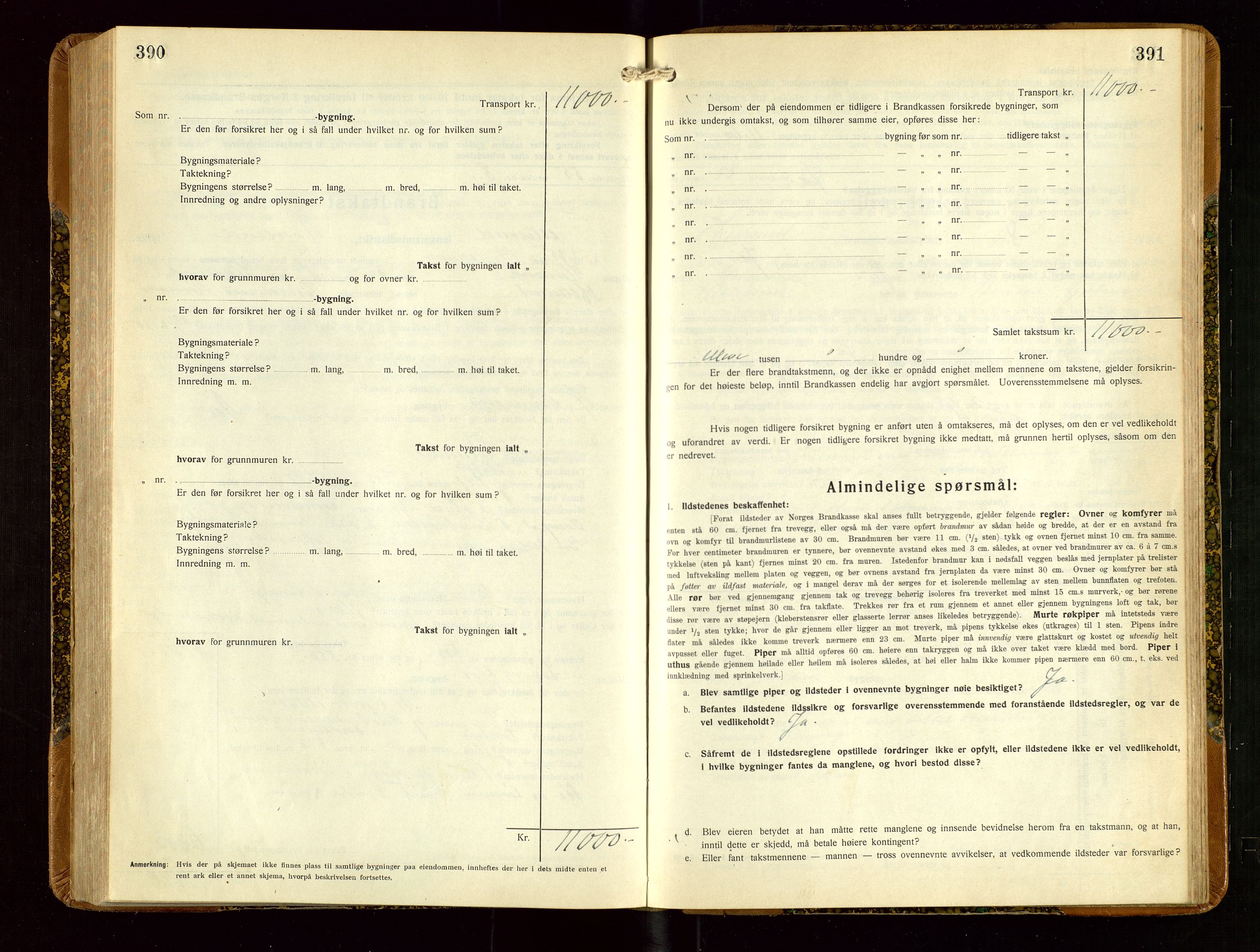 Helleland lensmannskontor, AV/SAST-A-100209/Gob/L0003: "Brandtakstprotokoll", 1930-1939, s. 390-391