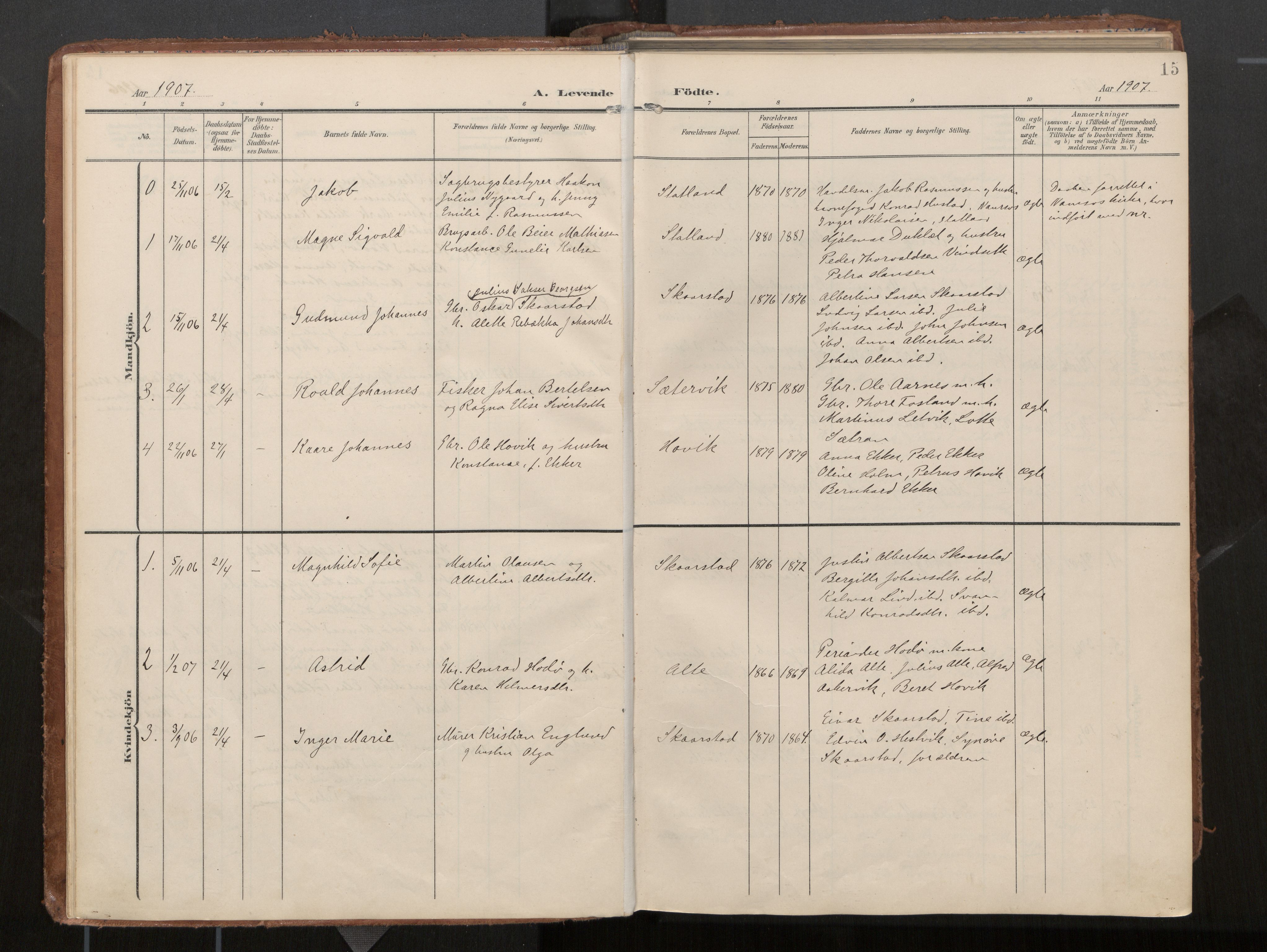 Ministerialprotokoller, klokkerbøker og fødselsregistre - Nord-Trøndelag, AV/SAT-A-1458/774/L0629: Ministerialbok, 1904-1926, s. 15