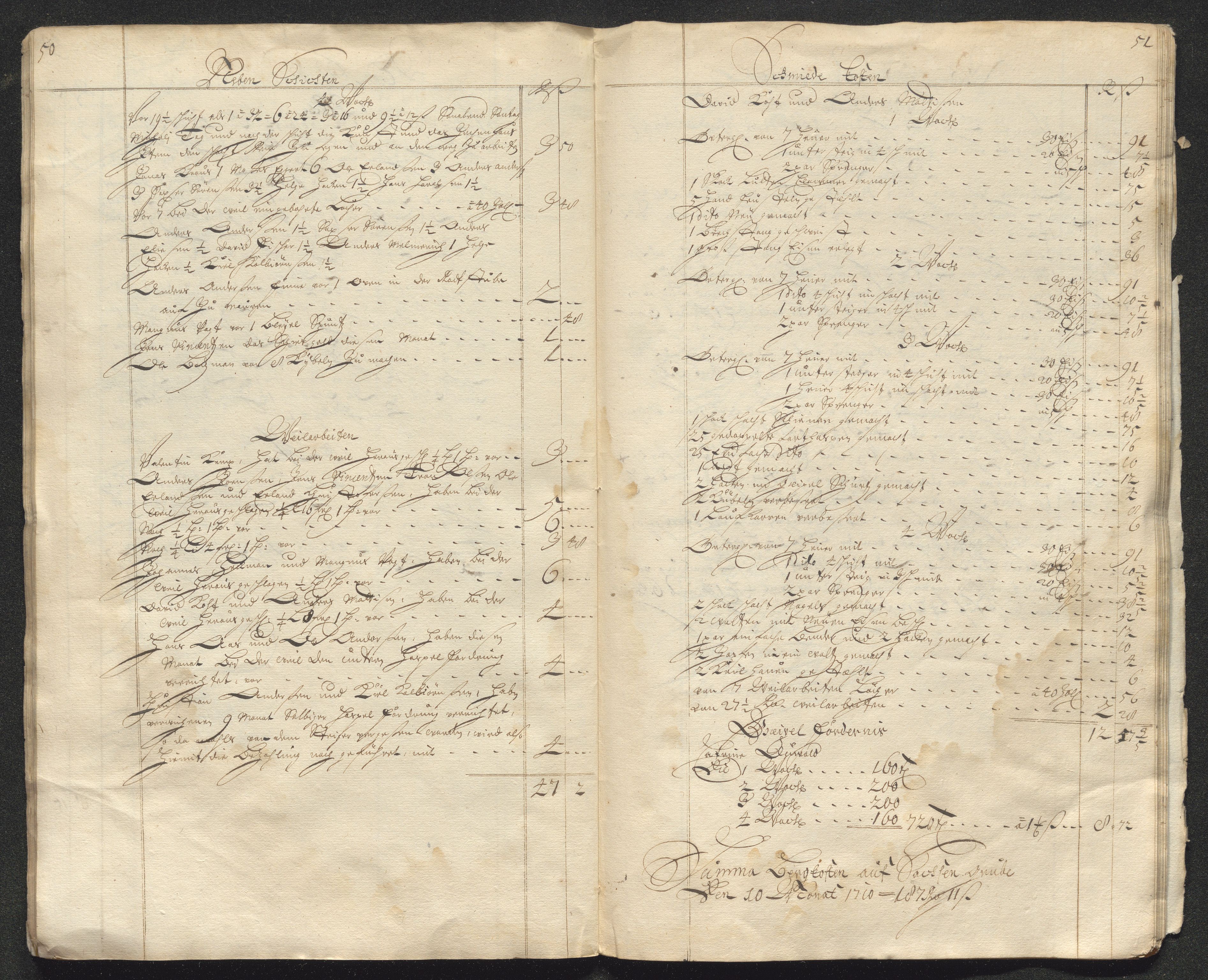 Kongsberg Sølvverk 1623-1816, AV/SAKO-EA-3135/001/D/Dc/Dcd/L0098: Utgiftsregnskap for gruver m.m. , 1710, s. 387
