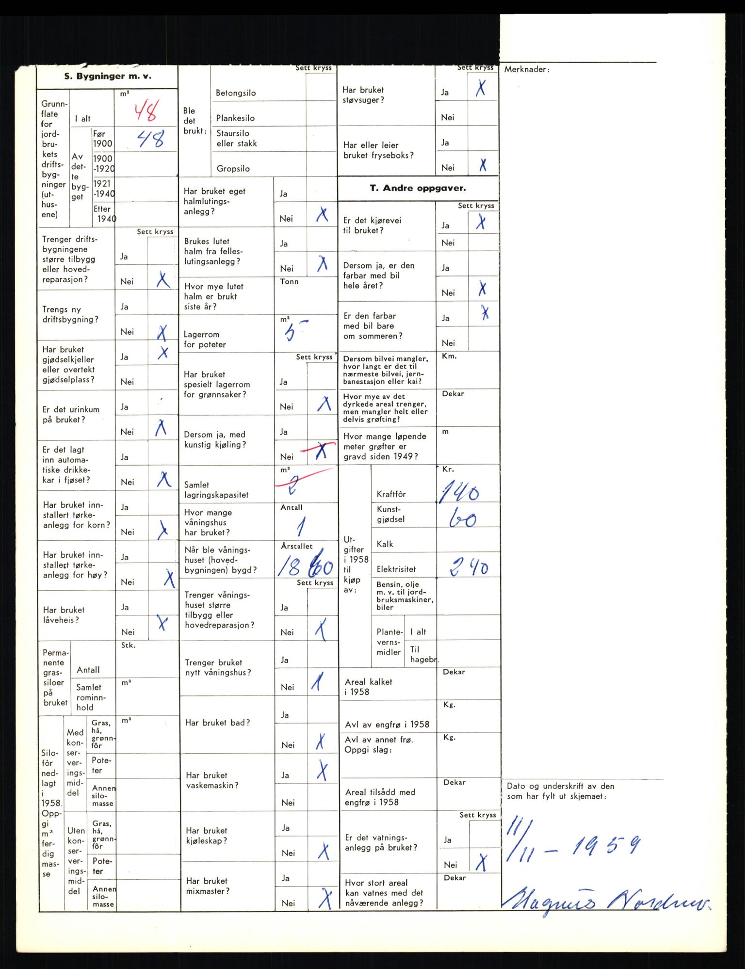 Statistisk sentralbyrå, Næringsøkonomiske emner, Jordbruk, skogbruk, jakt, fiske og fangst, AV/RA-S-2234/G/Gd/L0656: Troms: 1924 Målselv (kl. 0-3) og 1925 Sørreisa, 1959, s. 1428