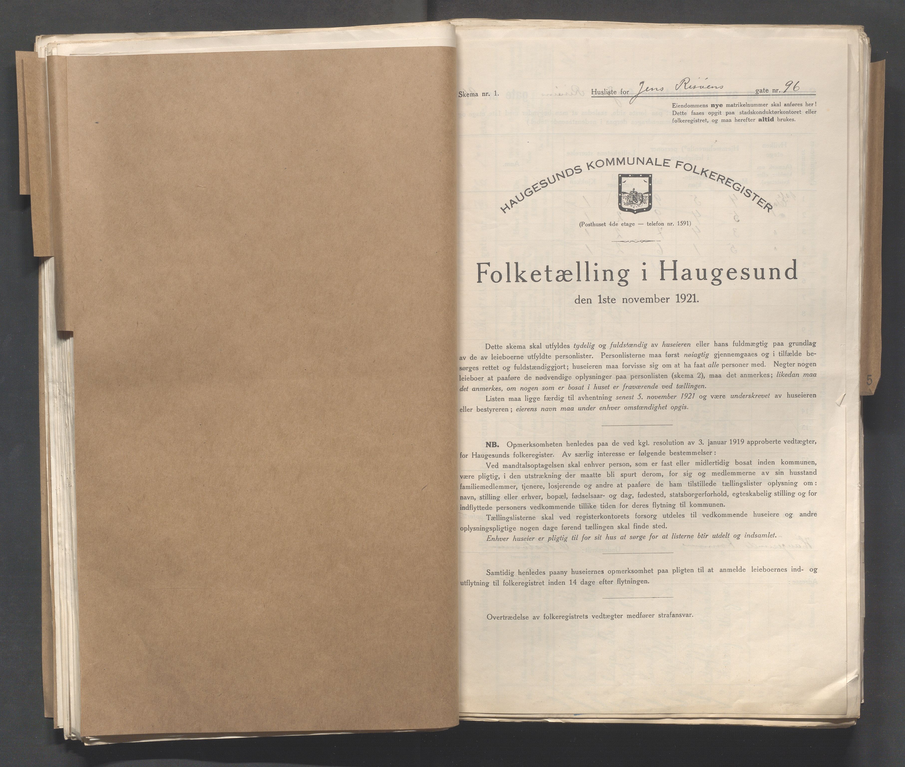 IKAR, Kommunal folketelling 1.11.1921 for Haugesund, 1921, s. 6705