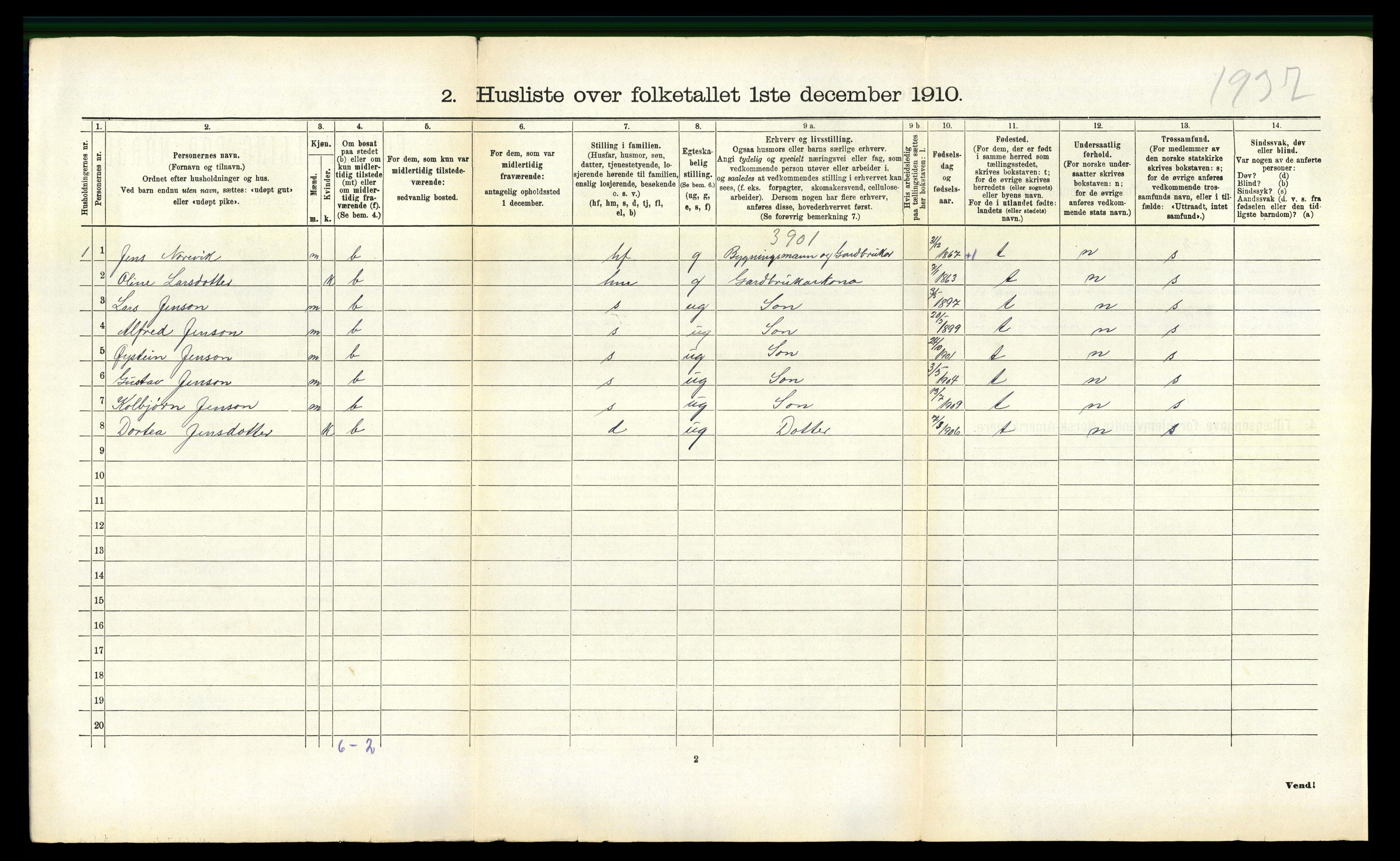 RA, Folketelling 1910 for 1415 Lavik herred, 1910, s. 202