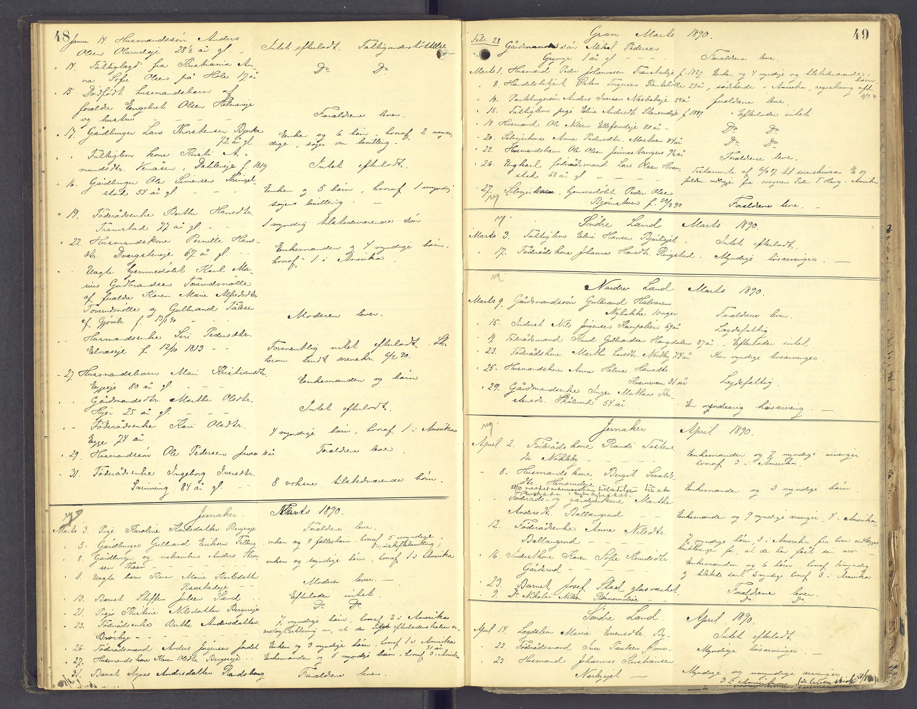 Hadeland og Land tingrett, AV/SAH-TING-010/J/Jg/L0006: Dødsfallsprotokoll, 1886-1896, s. 48-49