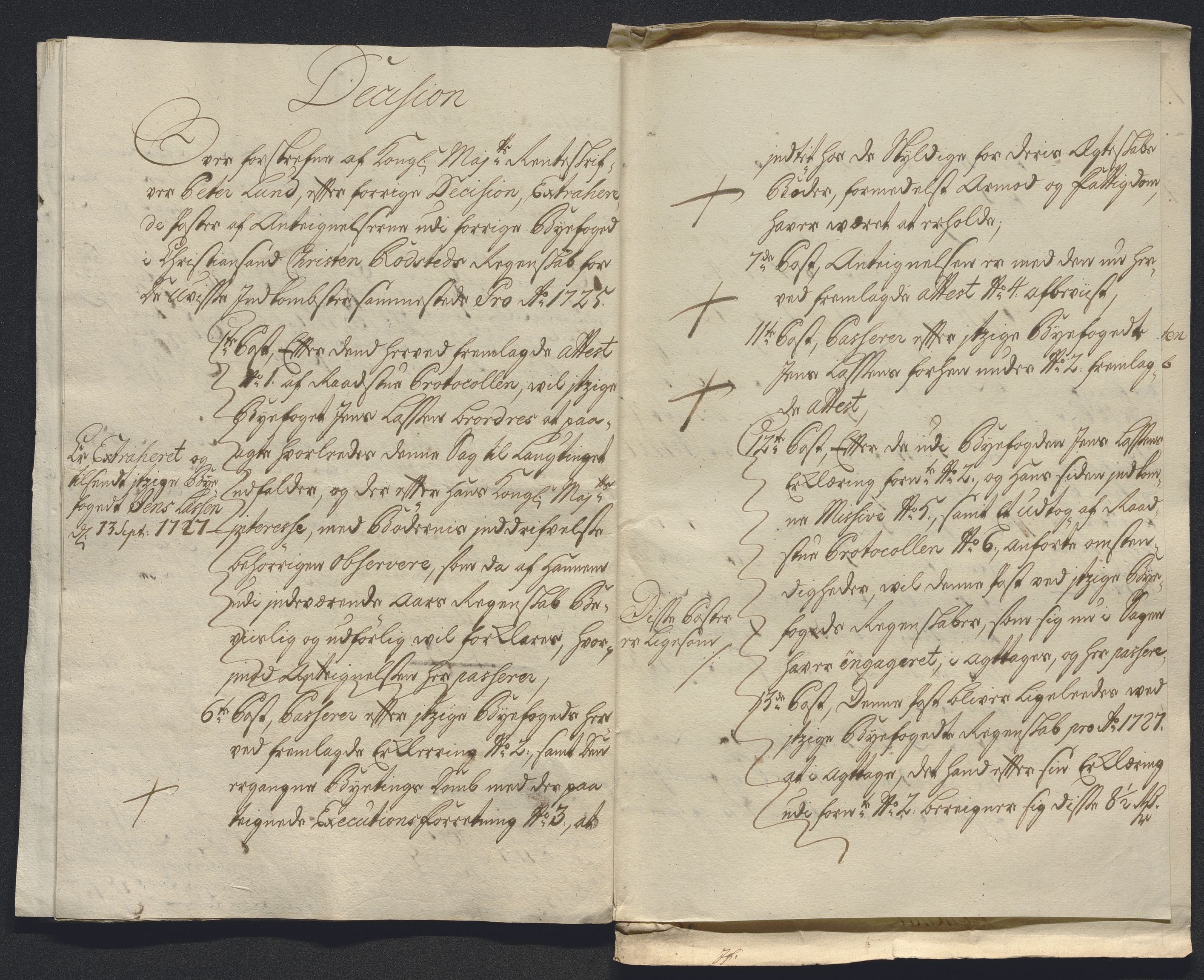Rentekammeret inntil 1814, Reviderte regnskaper, Byregnskaper, AV/RA-EA-4066/R/Rm/L0286: [M19] Sikt og sakefall, 1719-1727, s. 457