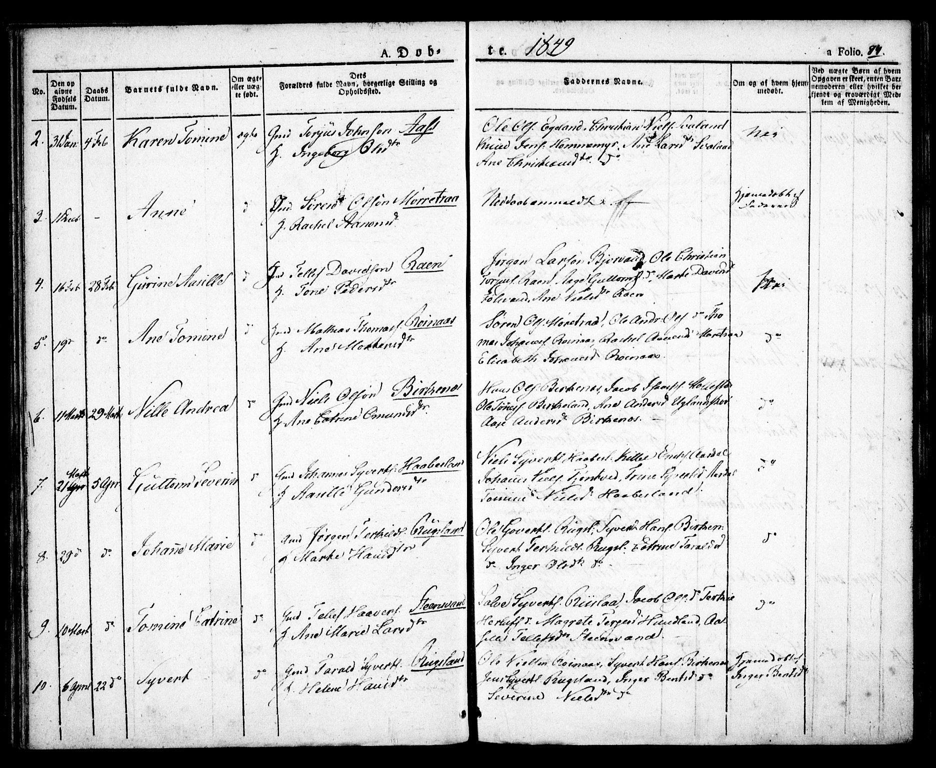 Birkenes sokneprestkontor, AV/SAK-1111-0004/F/Fa/L0001: Ministerialbok nr. A 1, 1829-1849, s. 84