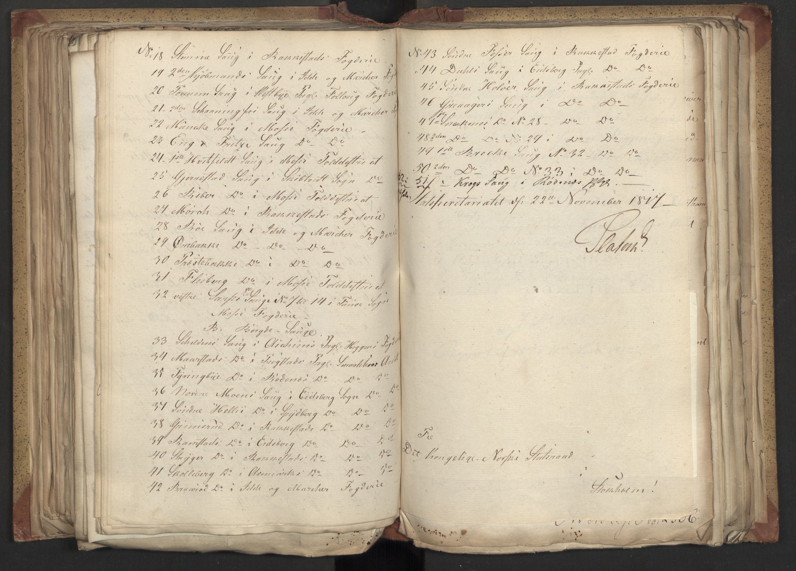 Statsrådsavdelingen i Stockholm, AV/RA-S-1003/D/Da/L0011: Regjeringsinnstillinger nr. 2393-2586, 1817, s. 285