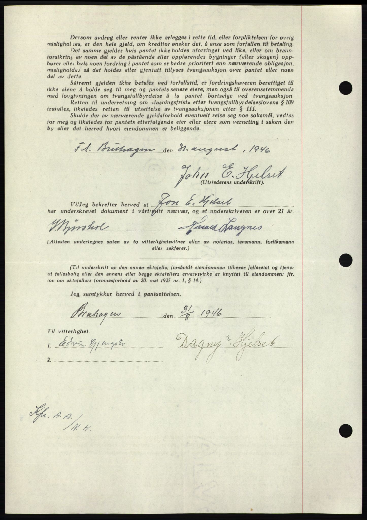 Nordmøre sorenskriveri, AV/SAT-A-4132/1/2/2Ca: Pantebok nr. B94, 1946-1946, Dagboknr: 1841/1946