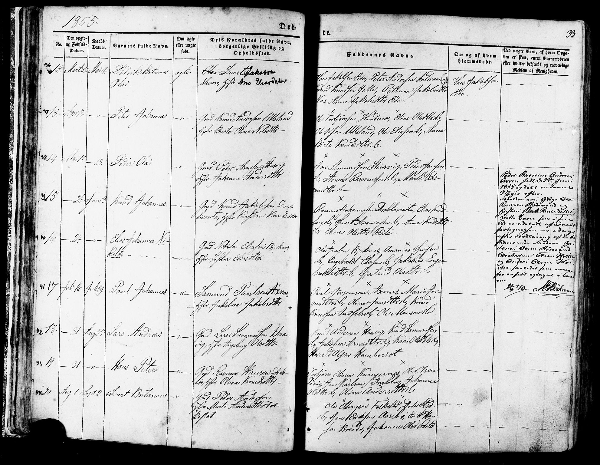 Ministerialprotokoller, klokkerbøker og fødselsregistre - Møre og Romsdal, AV/SAT-A-1454/511/L0140: Ministerialbok nr. 511A07, 1851-1878, s. 33