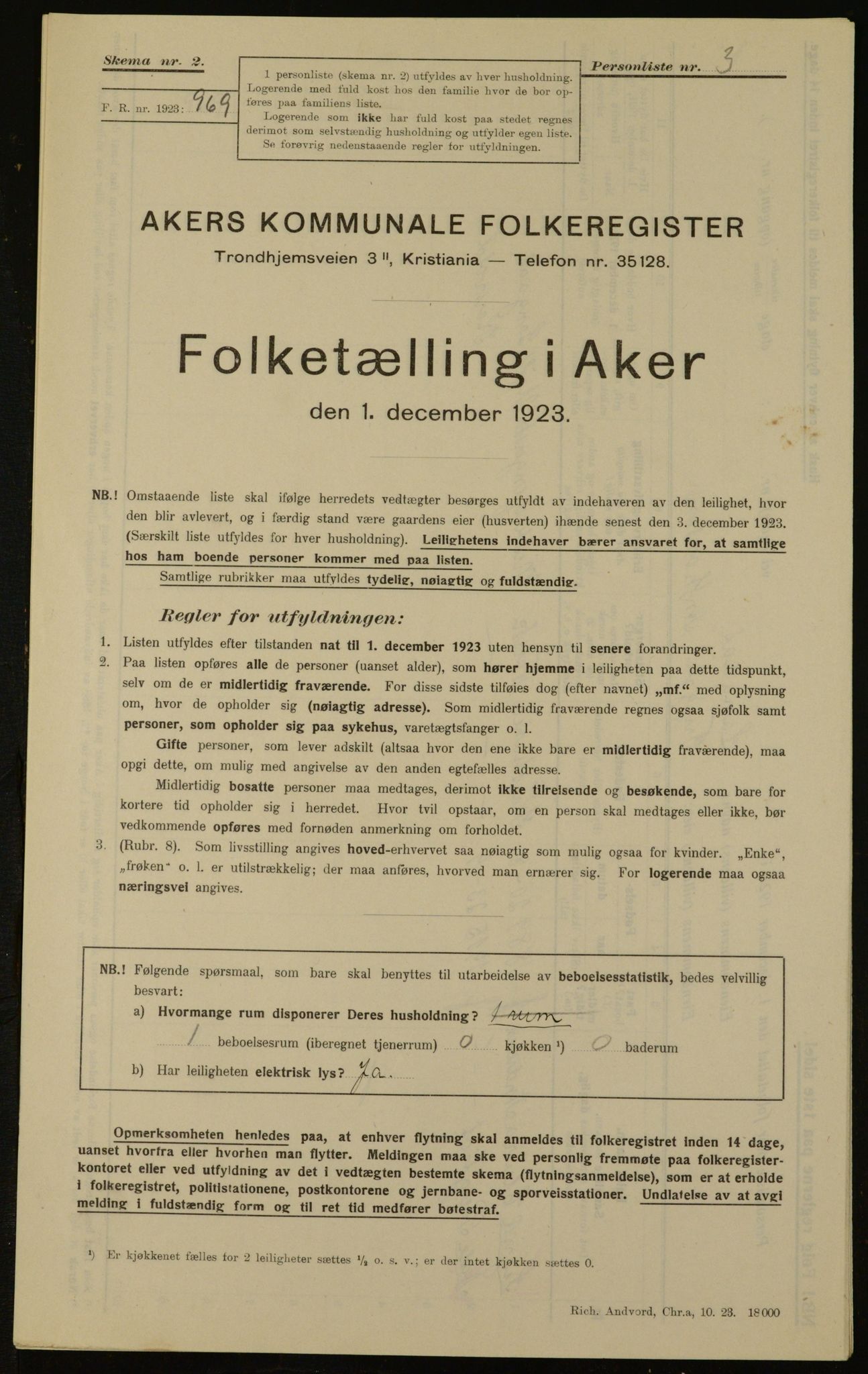 , Kommunal folketelling 1.12.1923 for Aker, 1923, s. 13919