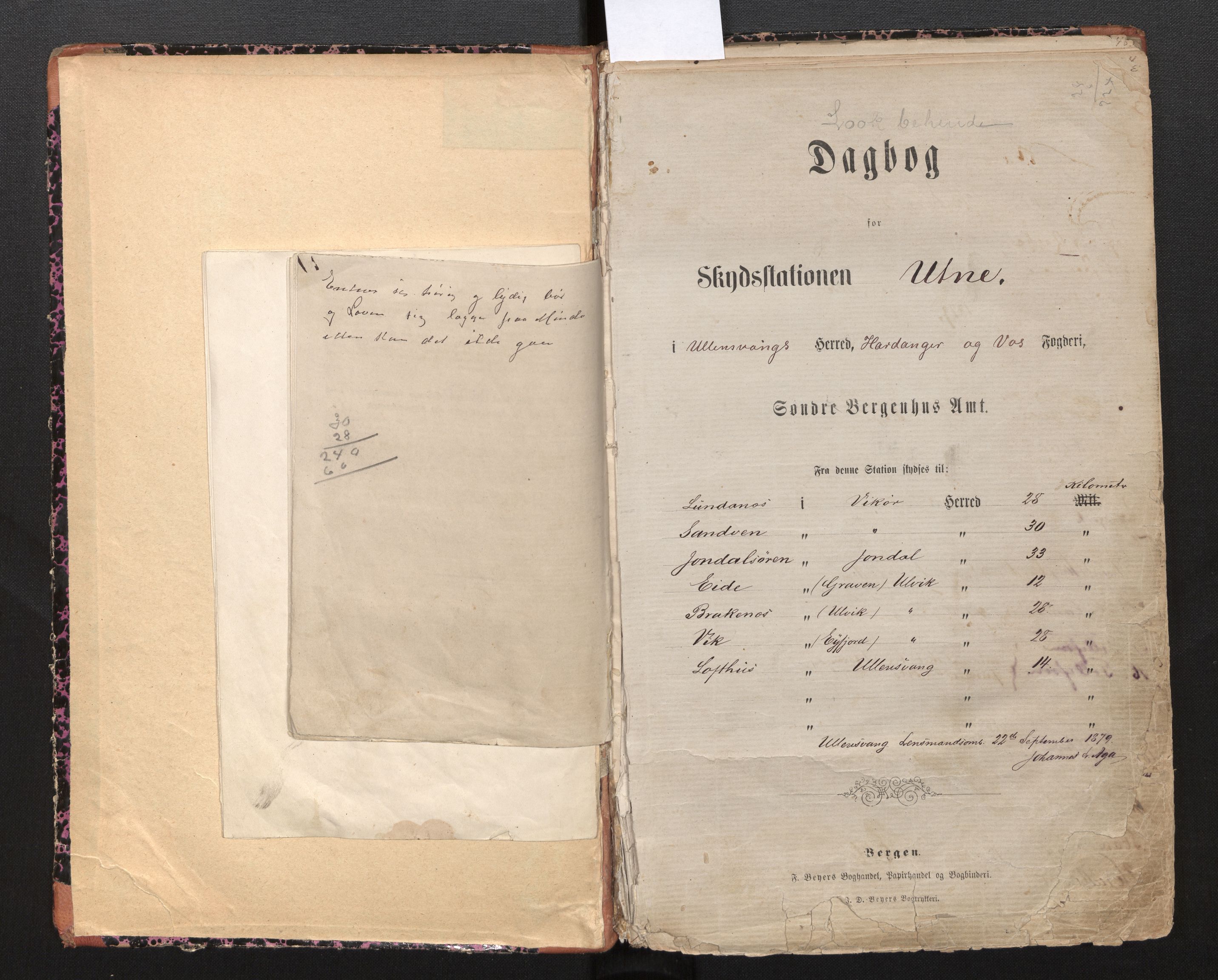 Dokumentsamlingen - Statsarkivet i Bergen, SAB/A-100027/B/L0004: Dokumenter, 1879-1901