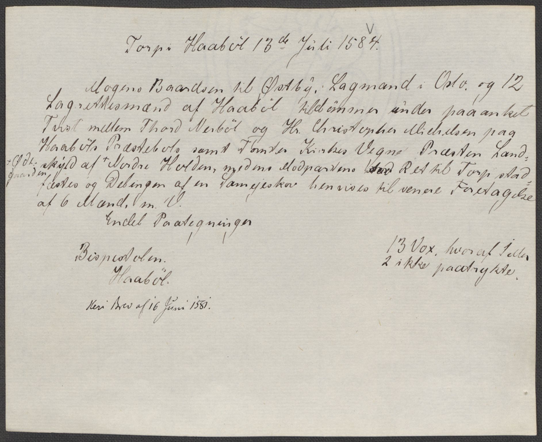 Riksarkivets diplomsamling, AV/RA-EA-5965/F15/L0005: Prestearkiv - Østfold, 1572-1830, s. 116