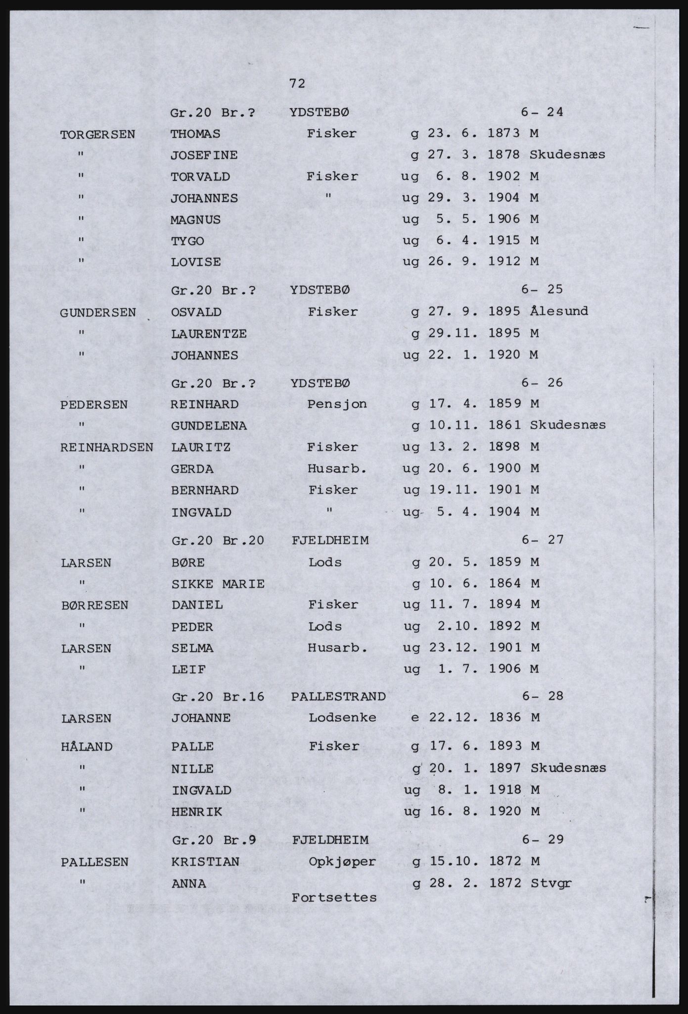 SAST, Avskrift av folketellingen 1920 for Ryfylkeøyene, 1920, s. 84