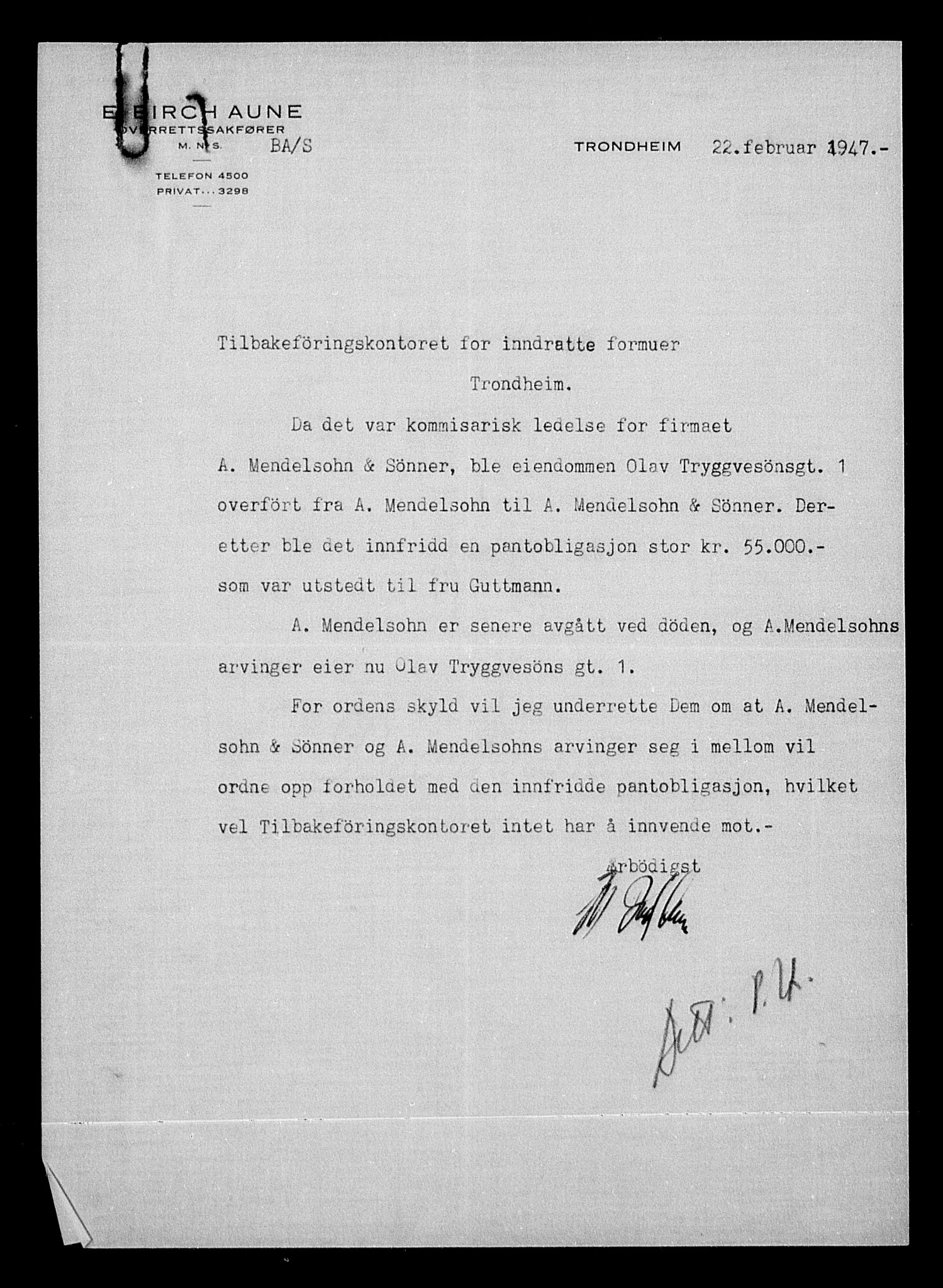 Justisdepartementet, Tilbakeføringskontoret for inndratte formuer, AV/RA-S-1564/H/Hc/Hca/L0903: --, 1945-1947, s. 594