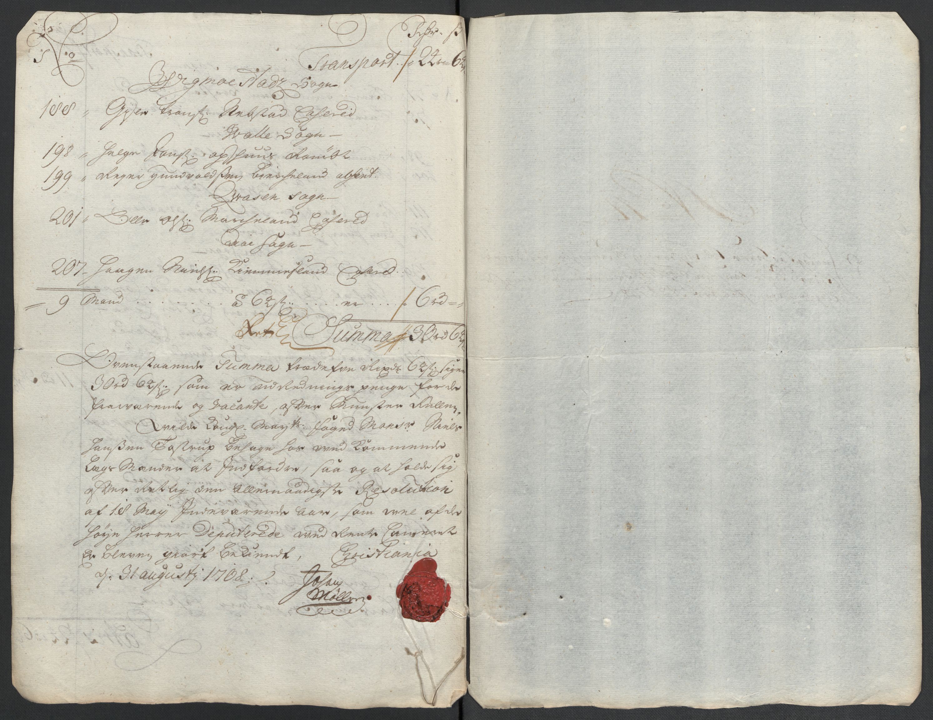 Rentekammeret inntil 1814, Reviderte regnskaper, Fogderegnskap, RA/EA-4092/R43/L2552: Fogderegnskap Lista og Mandal, 1705-1709, s. 93