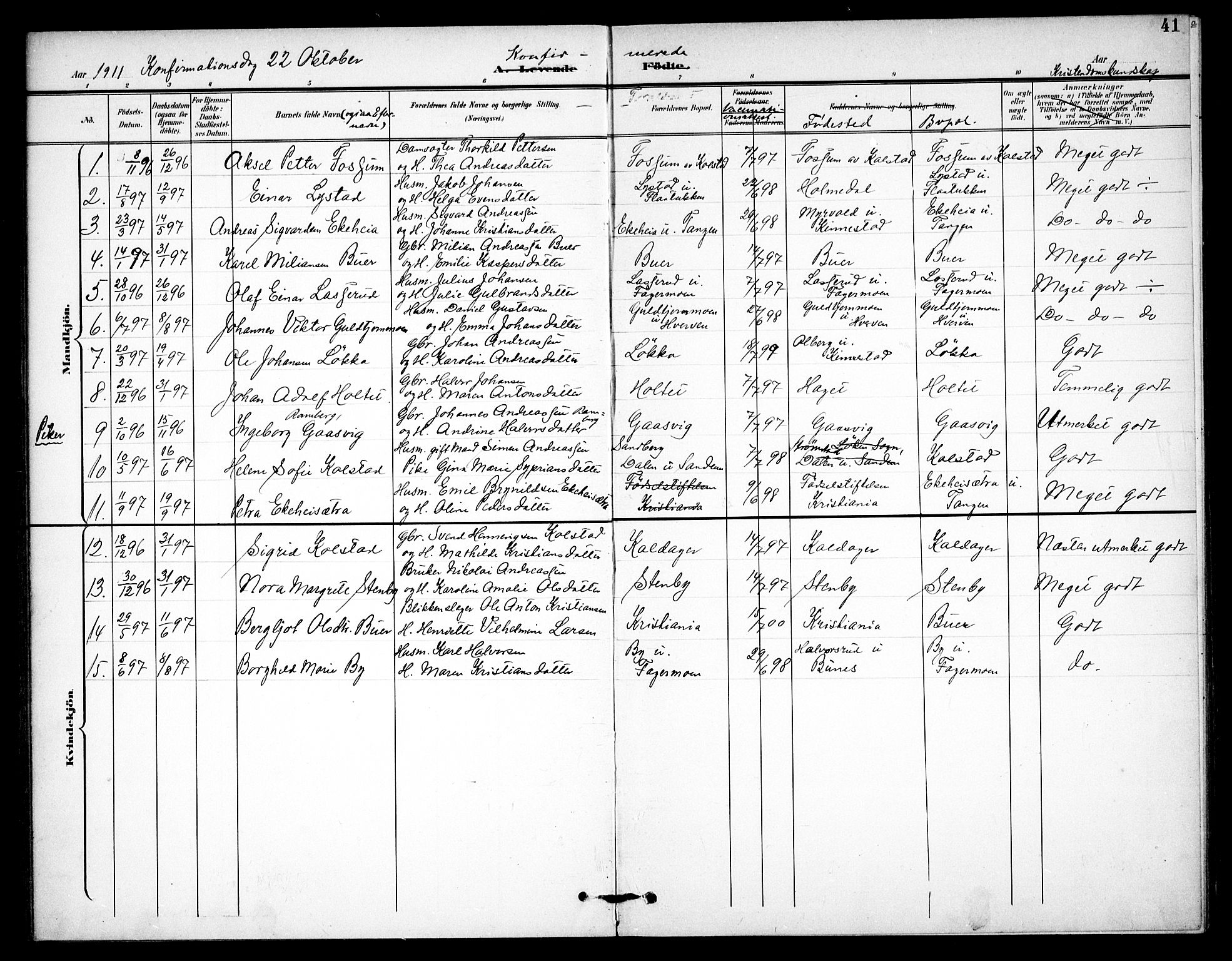 Høland prestekontor Kirkebøker, AV/SAO-A-10346a/F/Fc/L0003: Ministerialbok nr. III 3, 1897-1911, s. 41