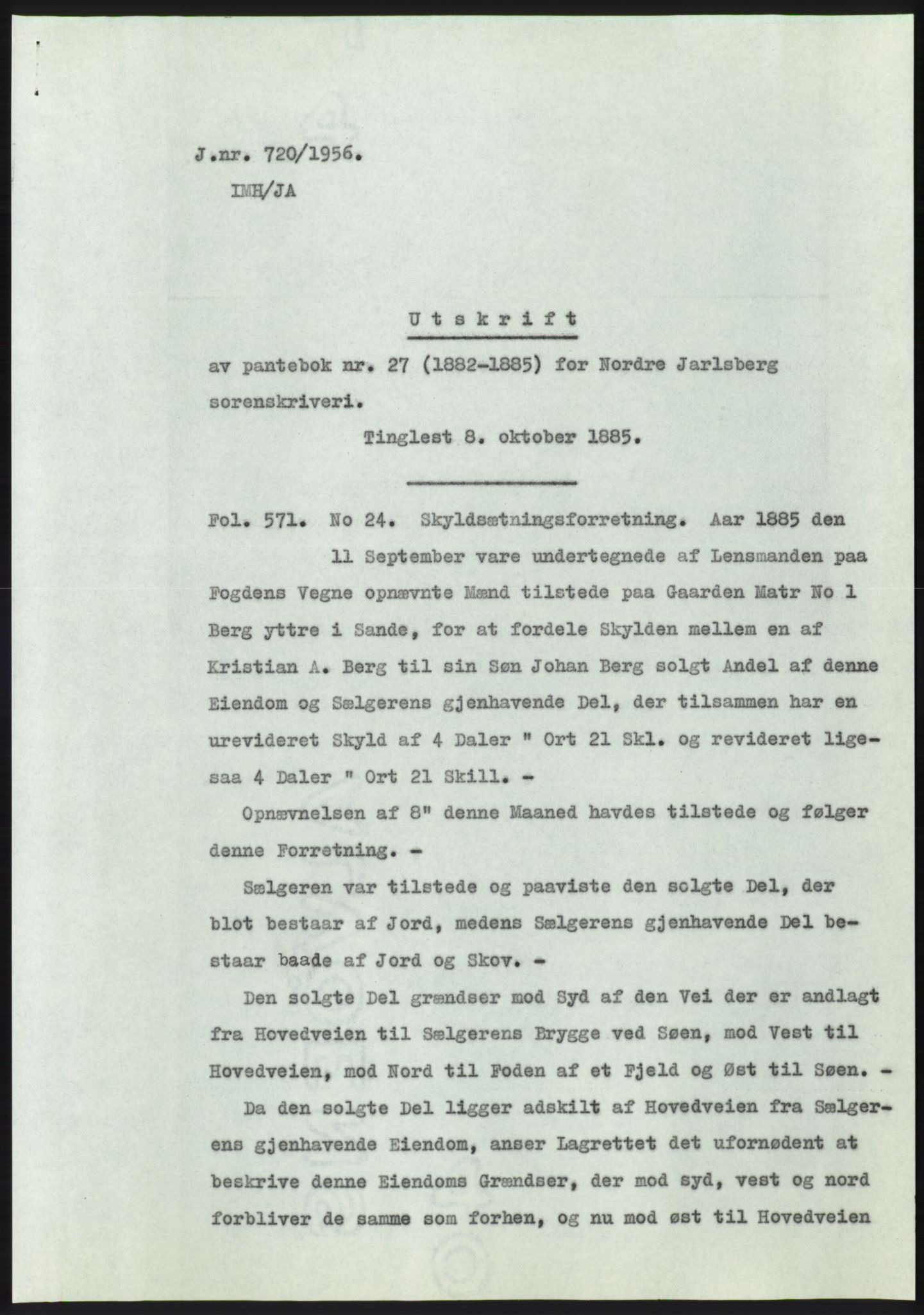 Statsarkivet i Kongsberg, SAKO/A-0001, 1956, s. 310