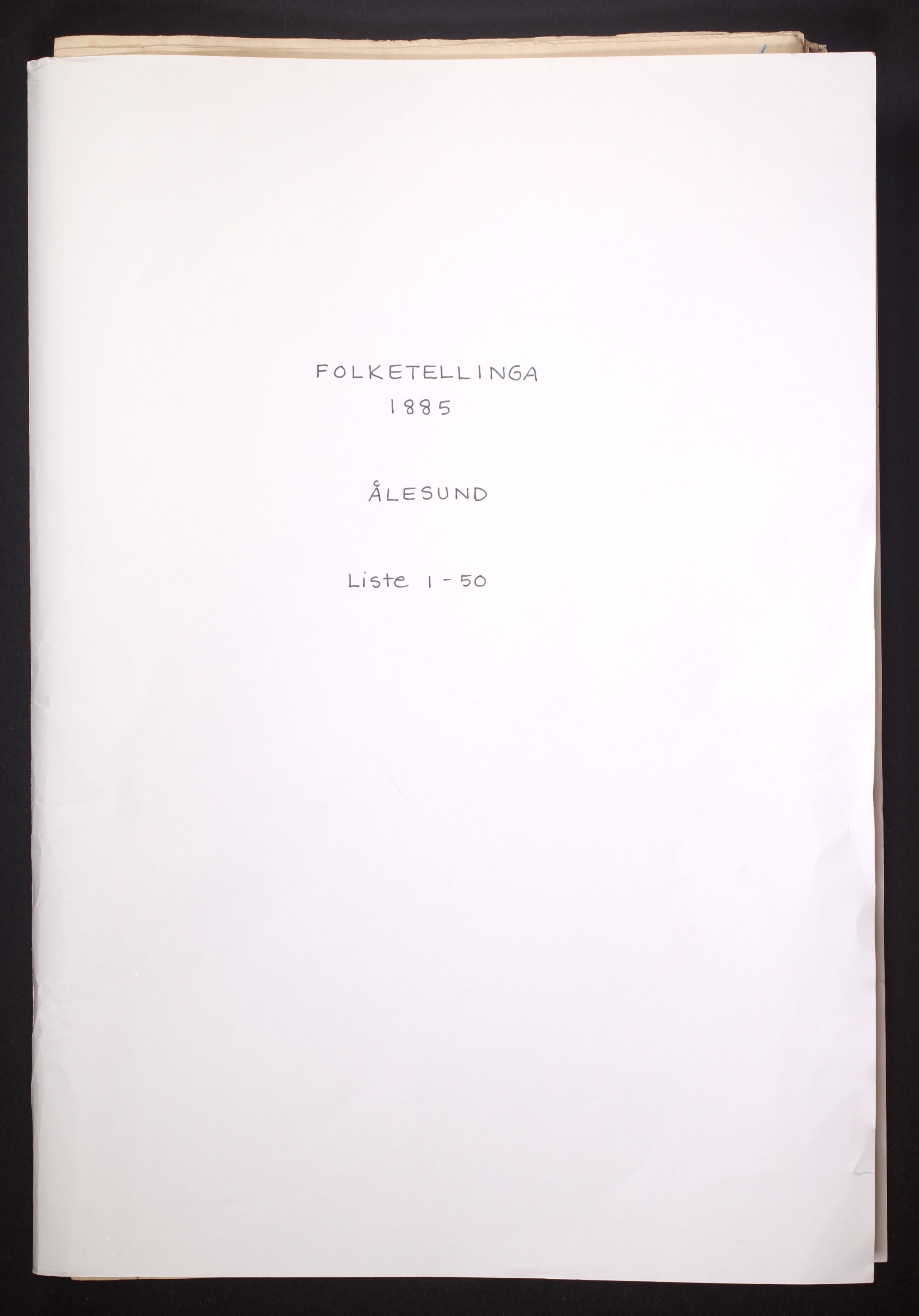 SAT, Folketelling 1885 for 1501 Ålesund kjøpstad, 1885