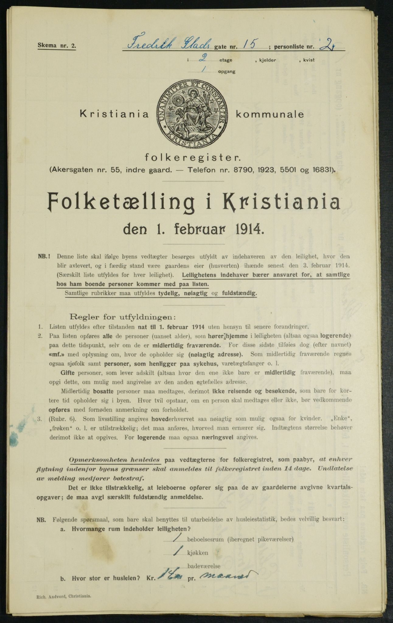 OBA, Kommunal folketelling 1.2.1914 for Kristiania, 1914, s. 26704