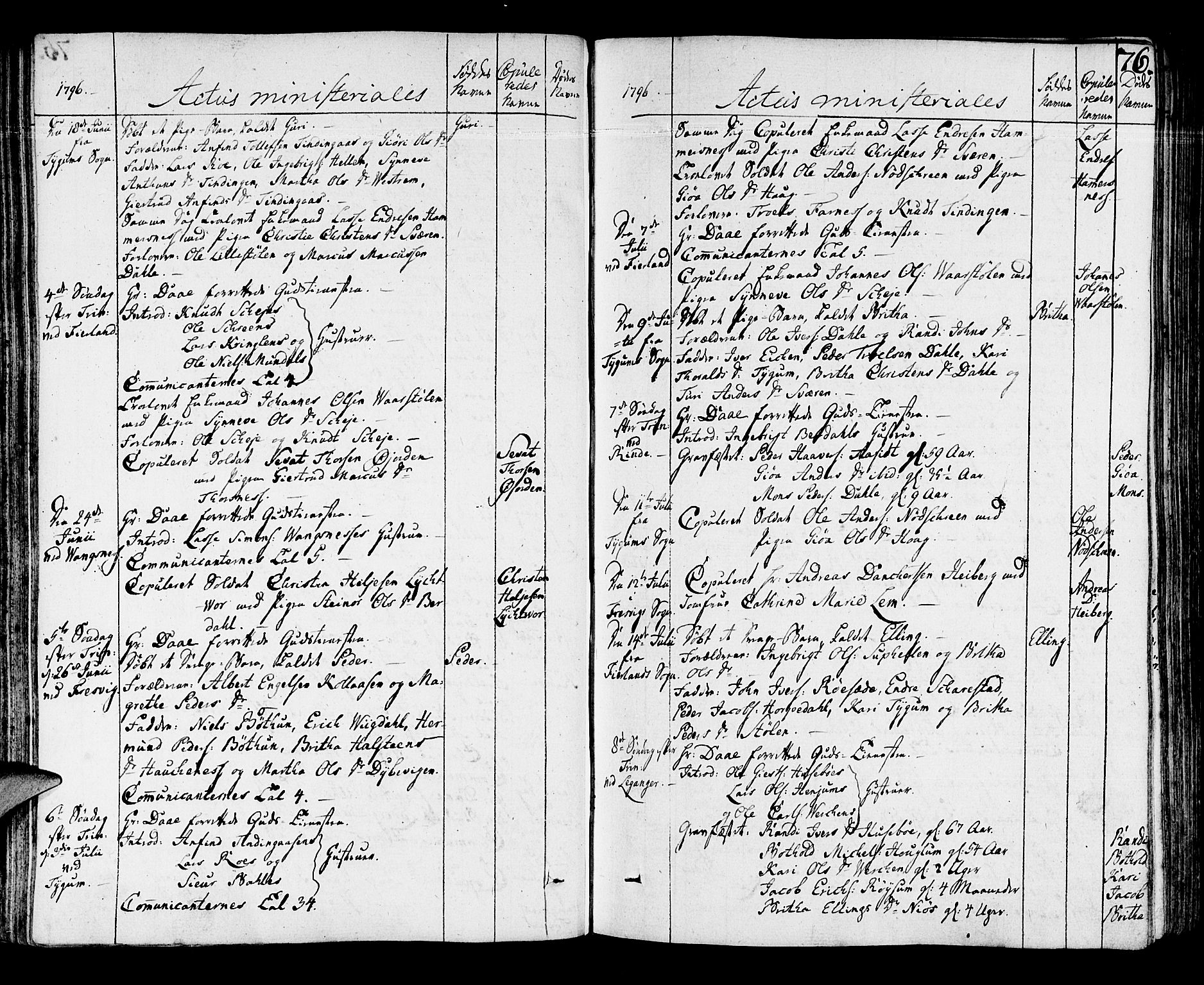 Leikanger sokneprestembete, AV/SAB-A-81001/H/Haa/Haaa/L0005: Ministerialbok nr. A 5, 1792-1809, s. 76