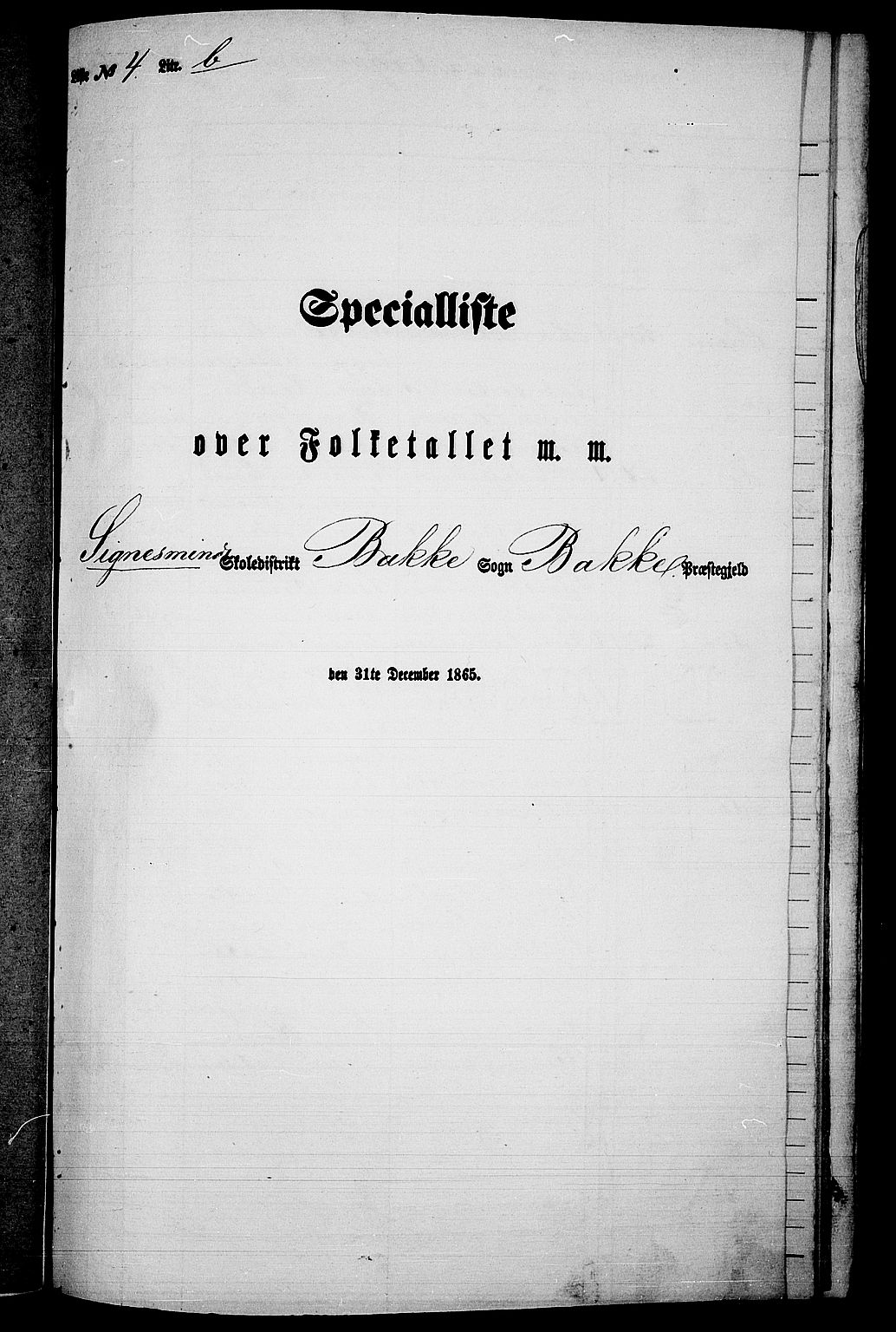 RA, Folketelling 1865 for 1045P Bakke prestegjeld, 1865, s. 104