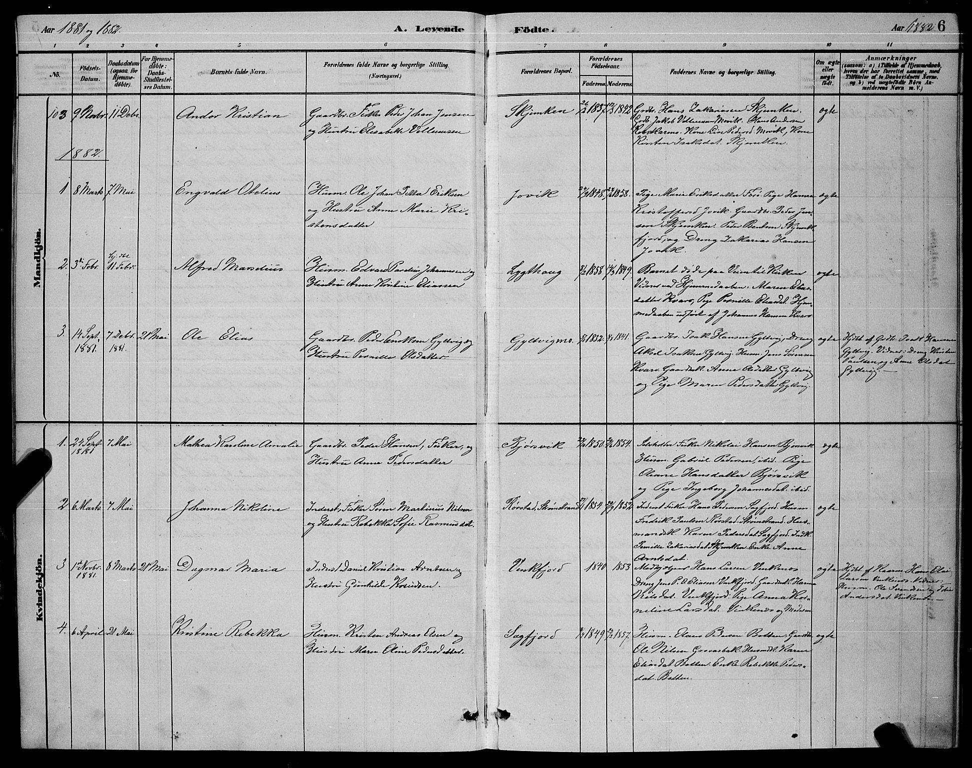 Ministerialprotokoller, klokkerbøker og fødselsregistre - Nordland, AV/SAT-A-1459/853/L0772: Ministerialbok nr. 853A11, 1881-1900, s. 6