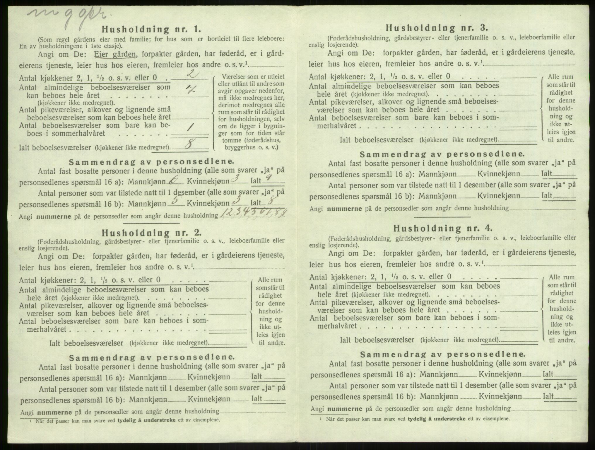 SAB, Folketelling 1920 for 1426 Luster herred, 1920, s. 707