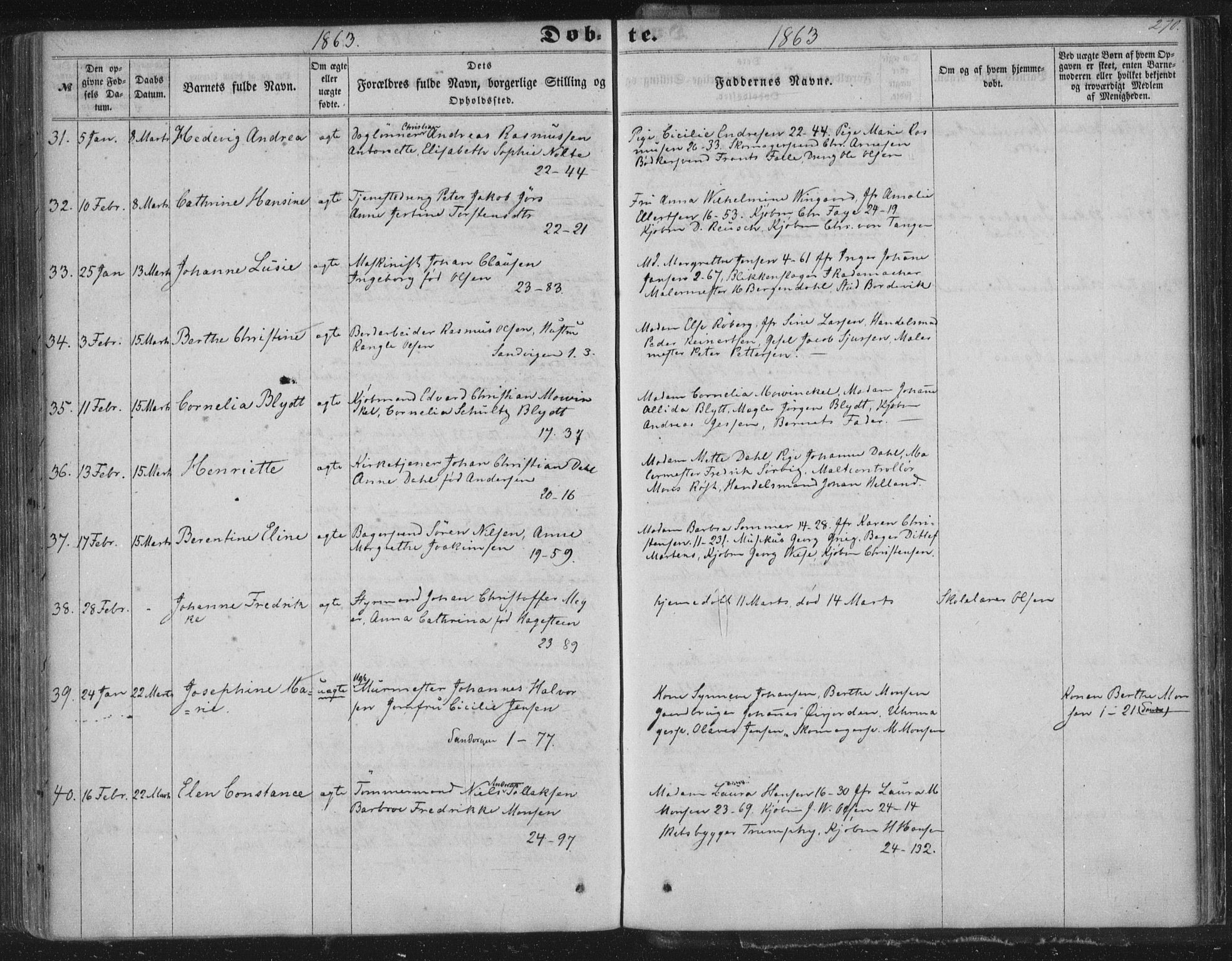 Korskirken sokneprestembete, AV/SAB-A-76101/H/Haa/L0018: Ministerialbok nr. B 4, 1857-1866, s. 270