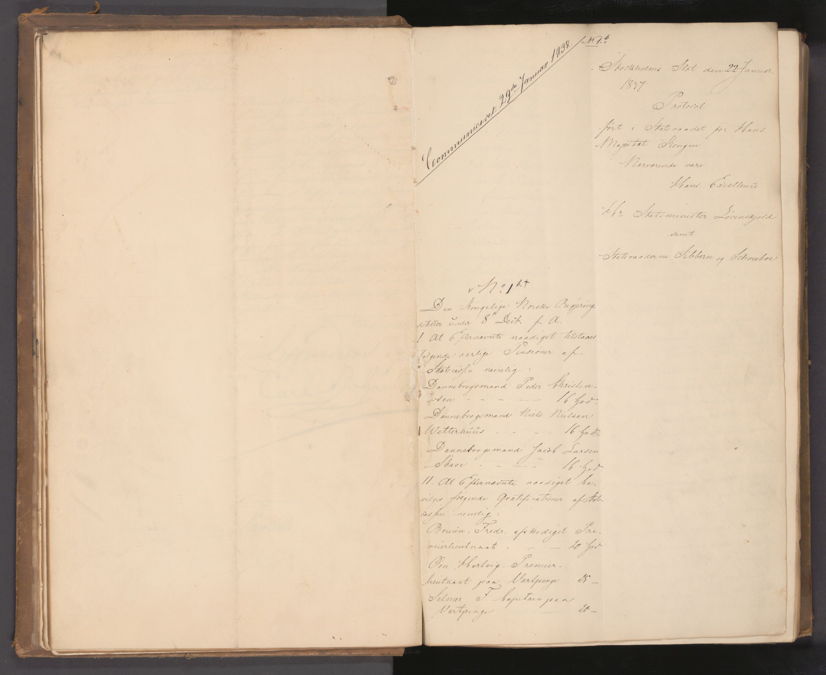 Statsrådssekretariatet, AV/RA-S-1001/A/Ab/L0046: Kgl. res. nr. 1-540, 1. halvår, 1838