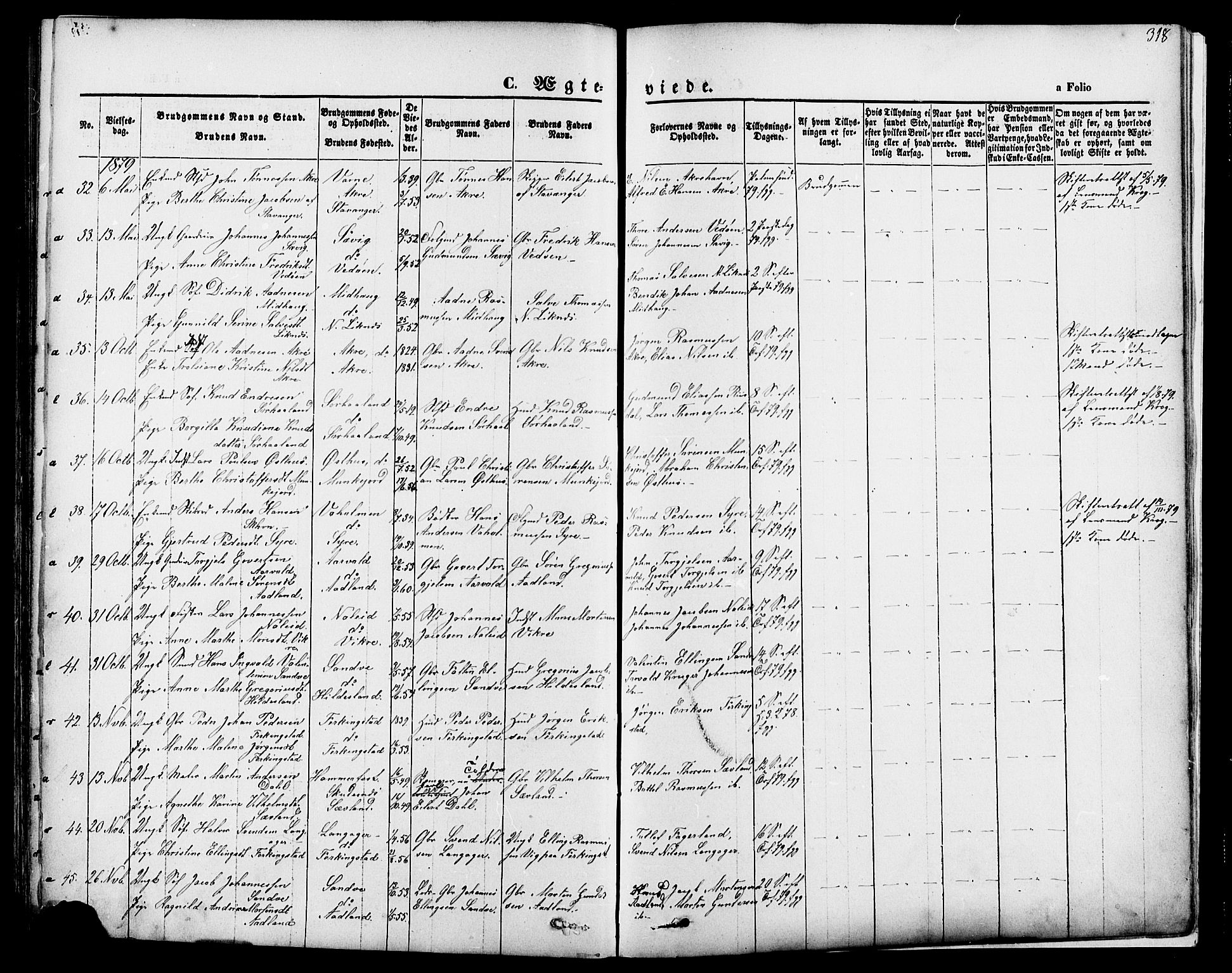 Skudenes sokneprestkontor, AV/SAST-A -101849/H/Ha/Haa/L0006: Ministerialbok nr. A 4, 1864-1881, s. 318