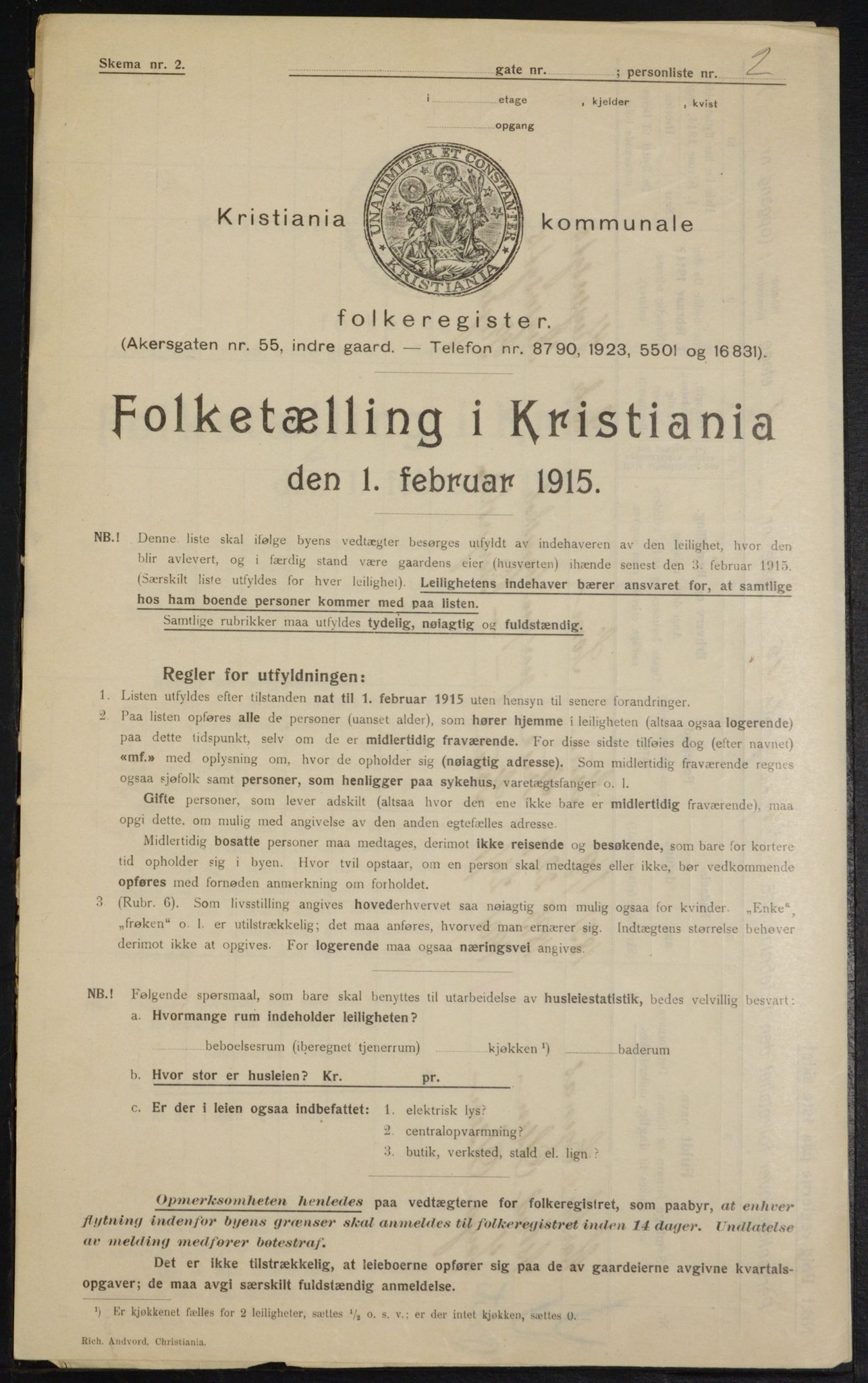 OBA, Kommunal folketelling 1.2.1915 for Kristiania, 1915, s. 48908