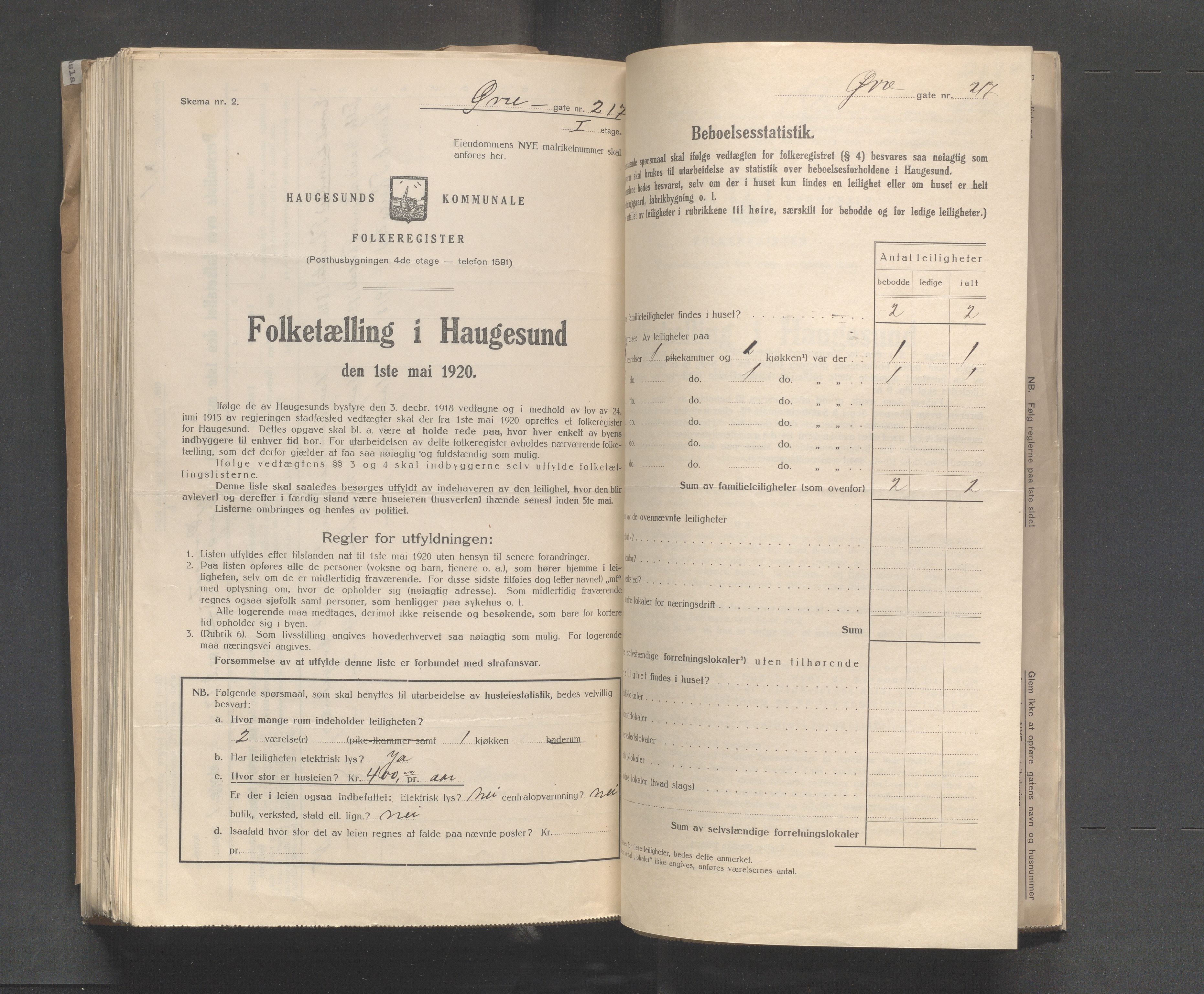 IKAR, Kommunal folketelling 1.5.1920 for Haugesund, 1920, s. 5591