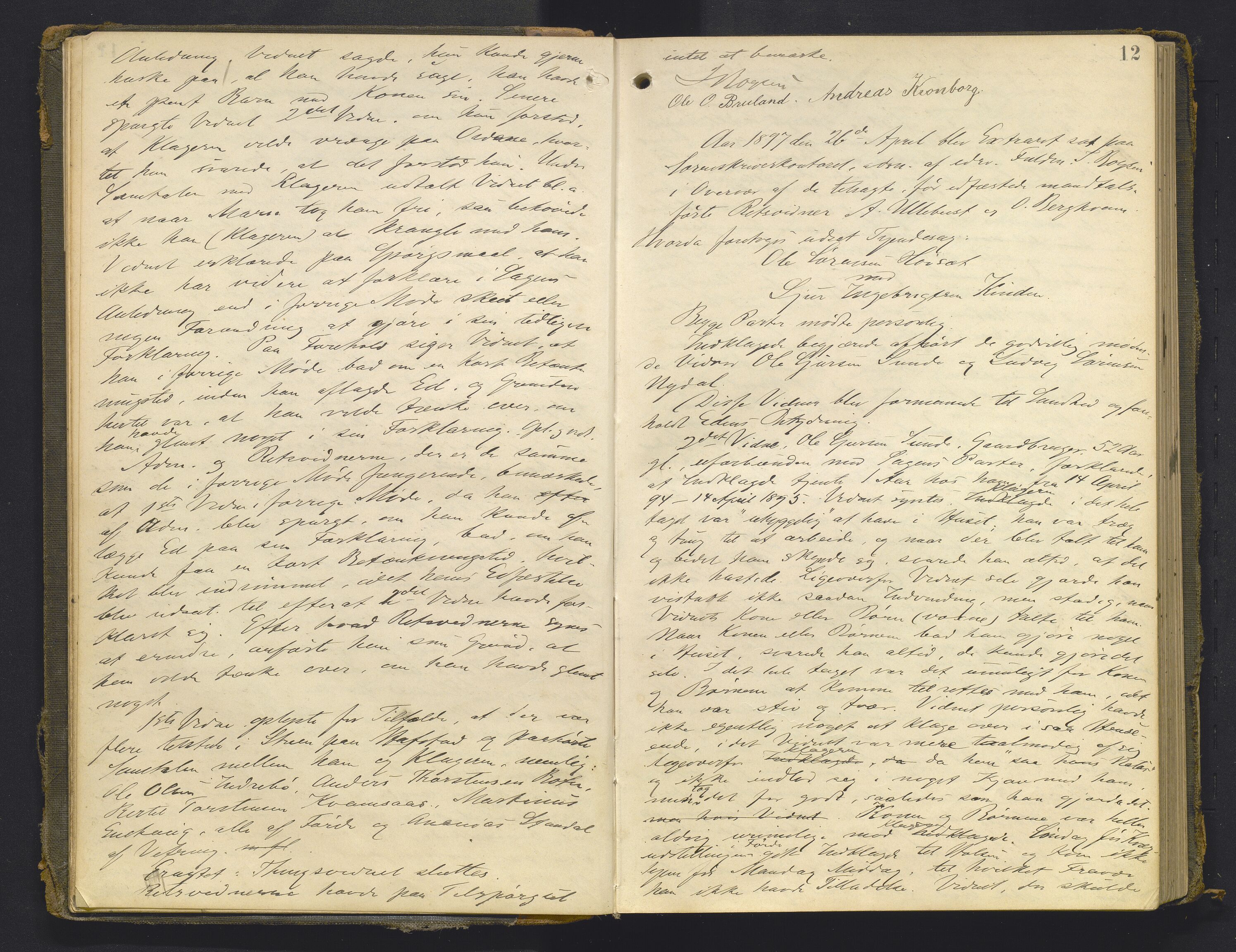Sunnfjord tingrett, AV/SAB-A-3201/1/F/Fb/Fba/L0054: Ekstrarettsprotokoll, 1891-1908, s. 11b-12a