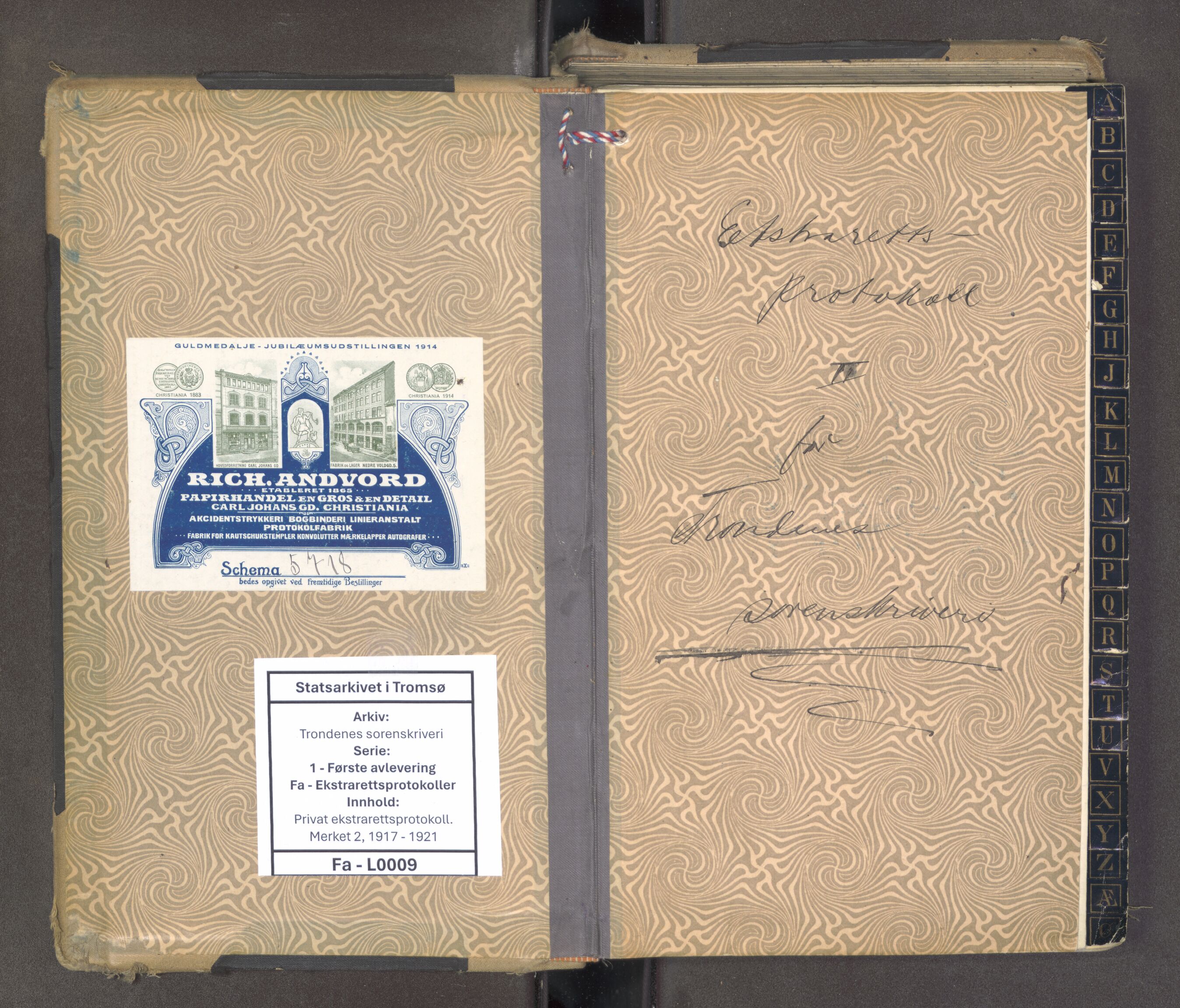 Trondenes sorenskriveri, AV/SATØ-S-0049/1/Fa/L0009: Privat ekstrarettsprotokoll. Merket 2, 1917-1921