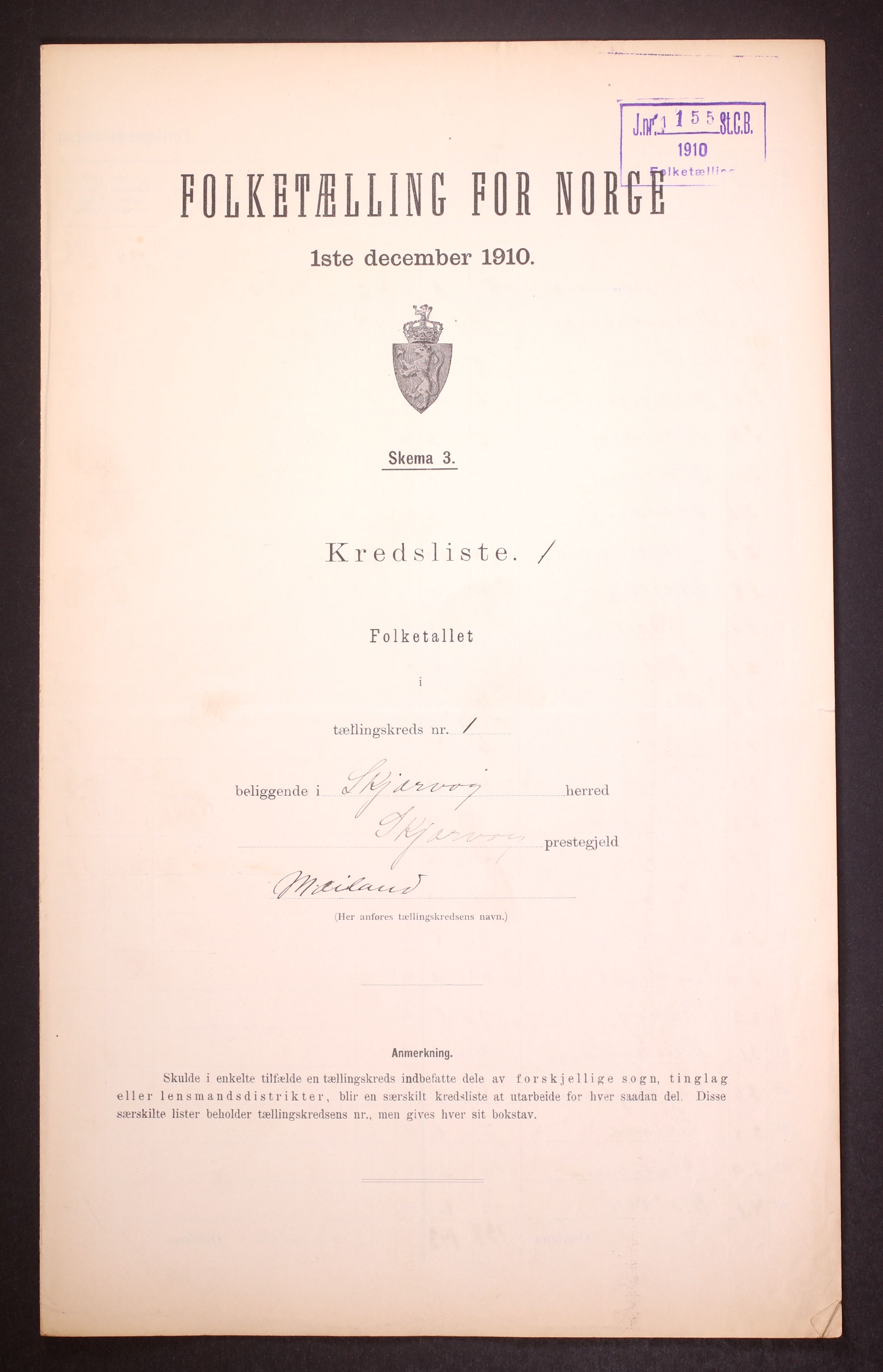 RA, Folketelling 1910 for 1941 Skjervøy herred, 1910, s. 4