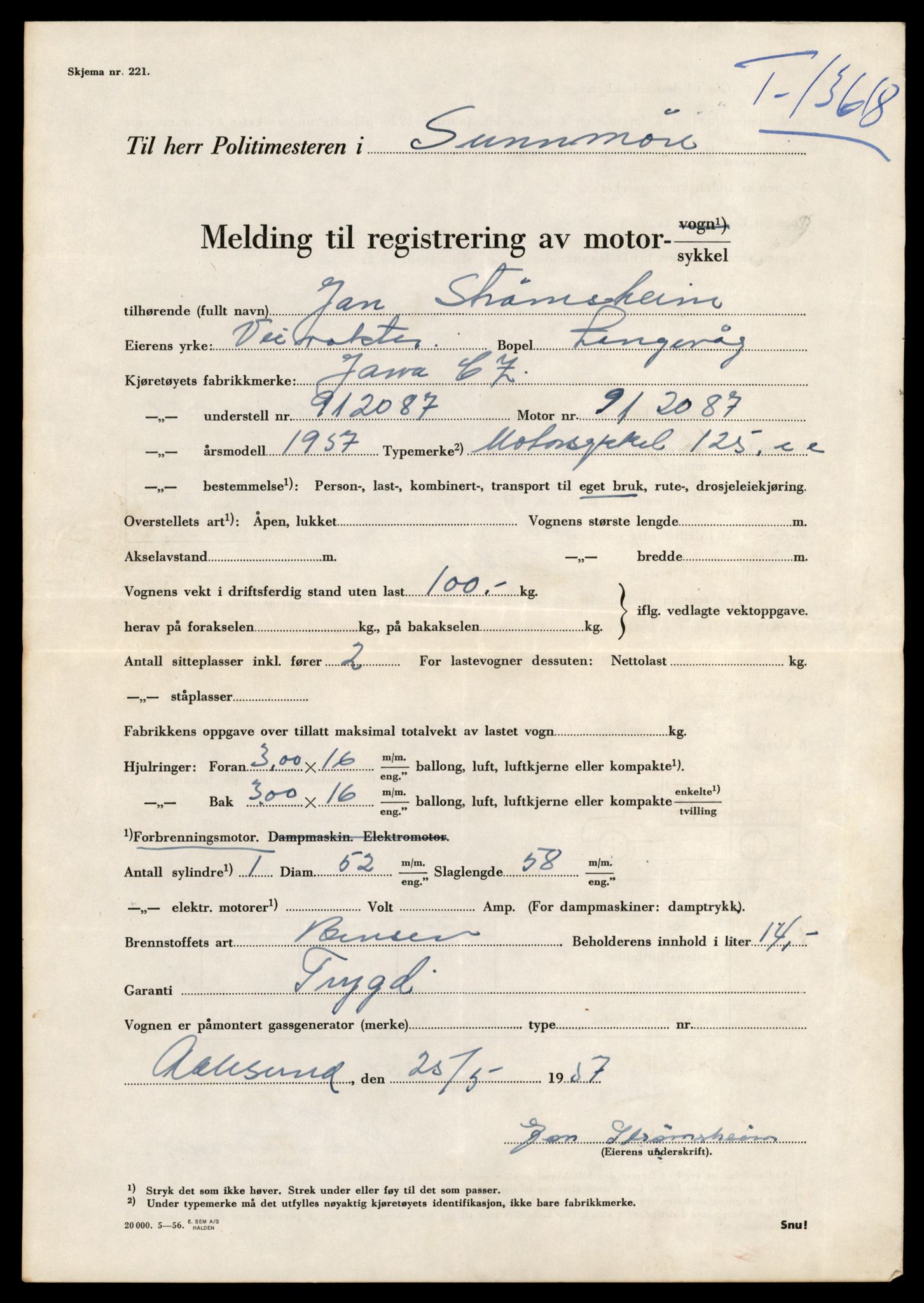 Møre og Romsdal vegkontor - Ålesund trafikkstasjon, AV/SAT-A-4099/F/Fe/L0040: Registreringskort for kjøretøy T 13531 - T 13709, 1927-1998, s. 1547