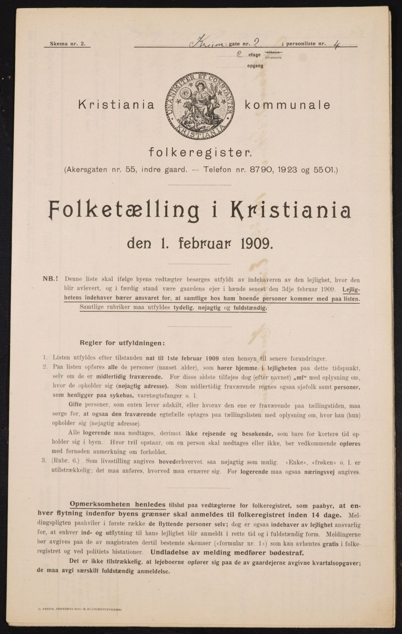 OBA, Kommunal folketelling 1.2.1909 for Kristiania kjøpstad, 1909, s. 50222