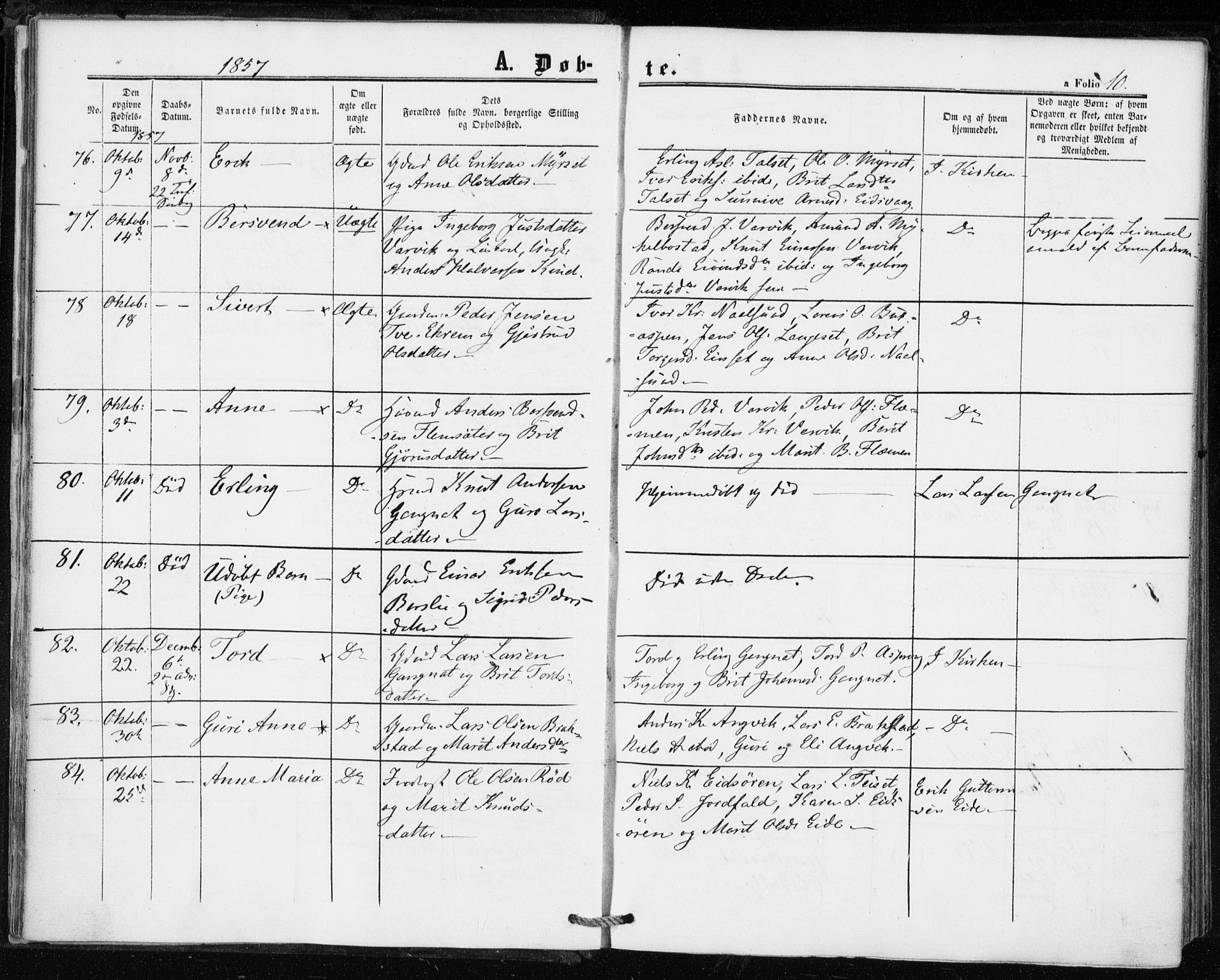 Ministerialprotokoller, klokkerbøker og fødselsregistre - Møre og Romsdal, AV/SAT-A-1454/586/L0985: Ministerialbok nr. 586A11, 1857-1866, s. 10