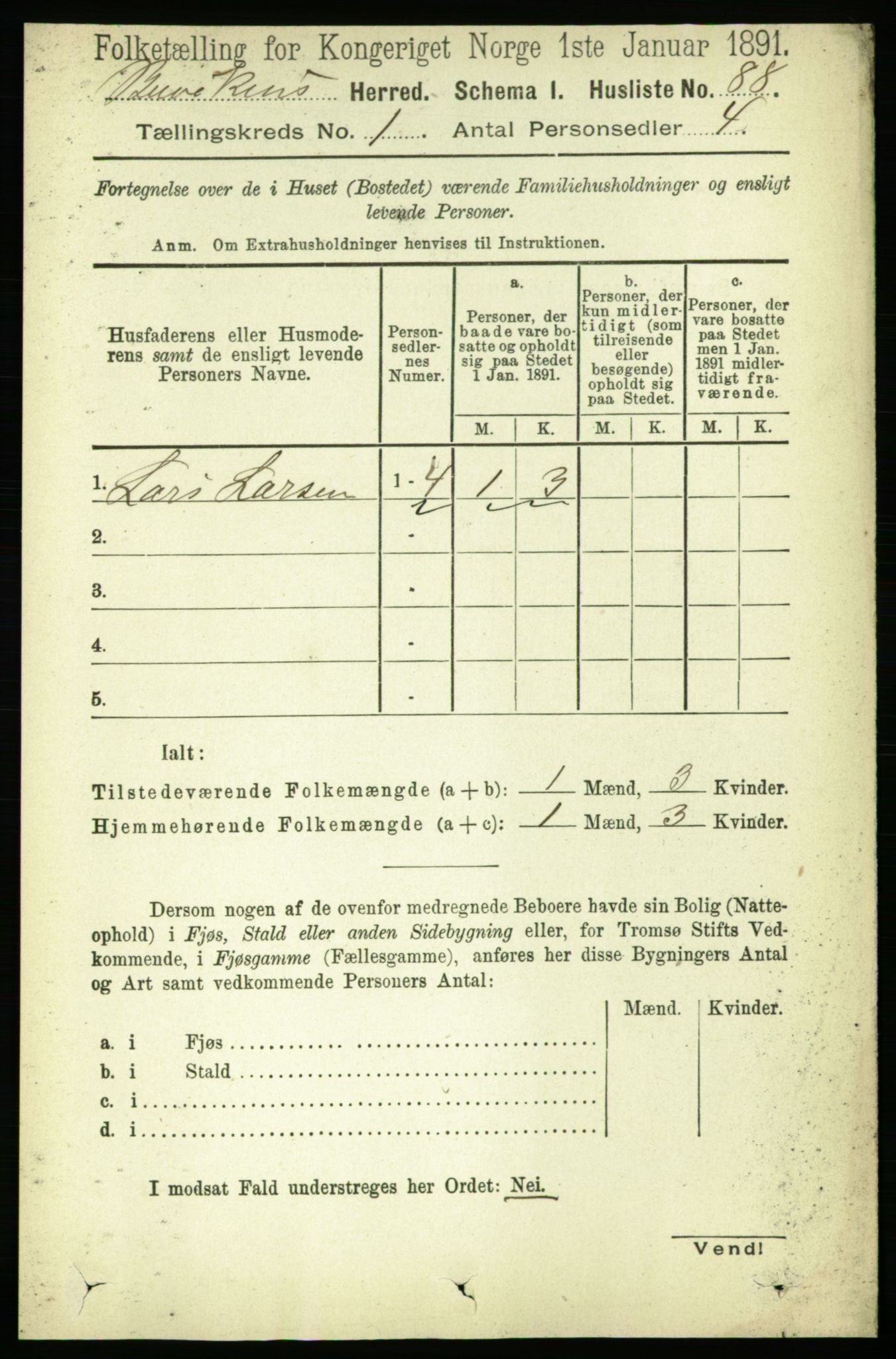 RA, Folketelling 1891 for 1656 Buvik herred, 1891, s. 99