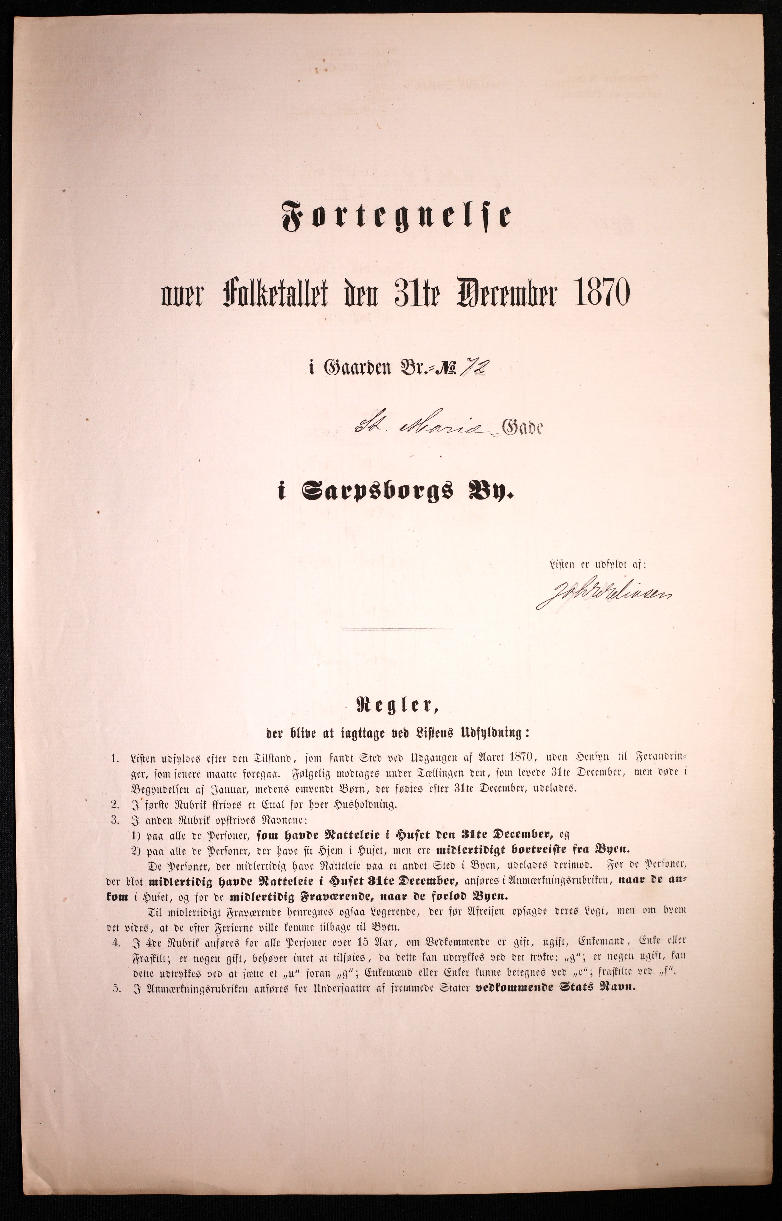 RA, Folketelling 1870 for 0102 Sarpsborg kjøpstad, 1870, s. 463